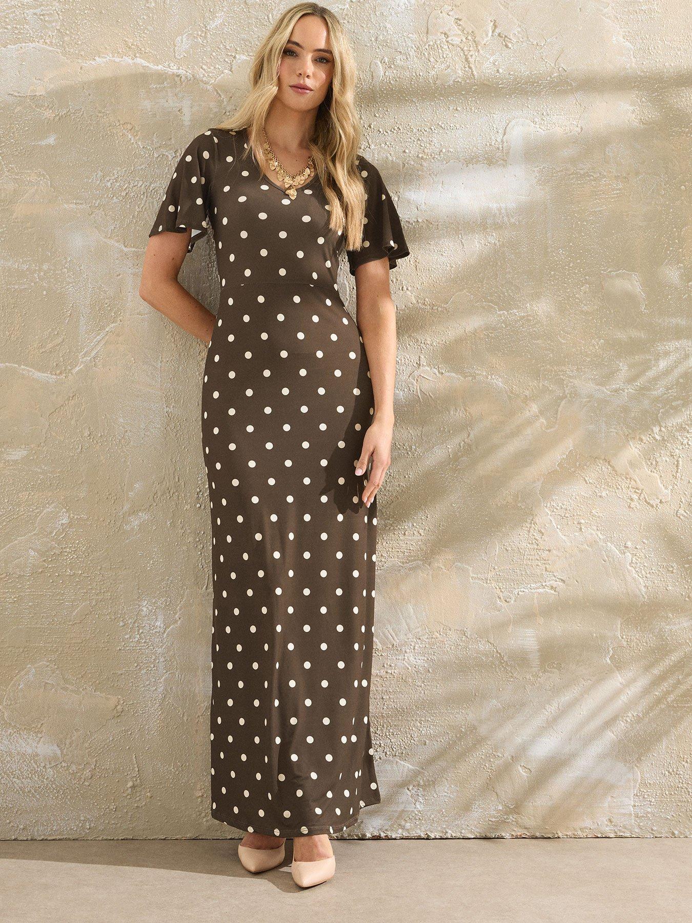 Long Tall Sally Angel Sleeve Maxi Dress - Brown