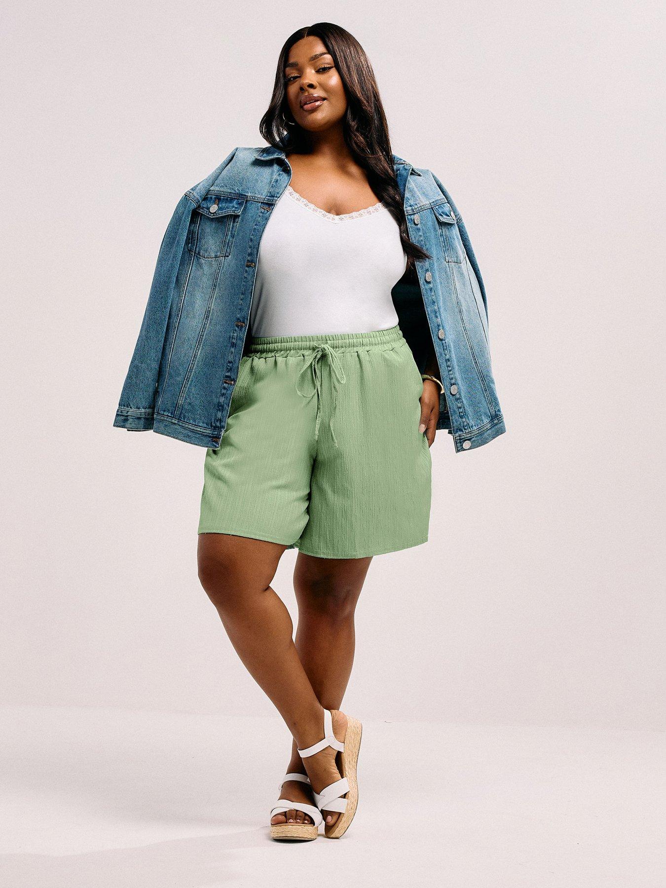 yours-curve-crinkle-short-greenback