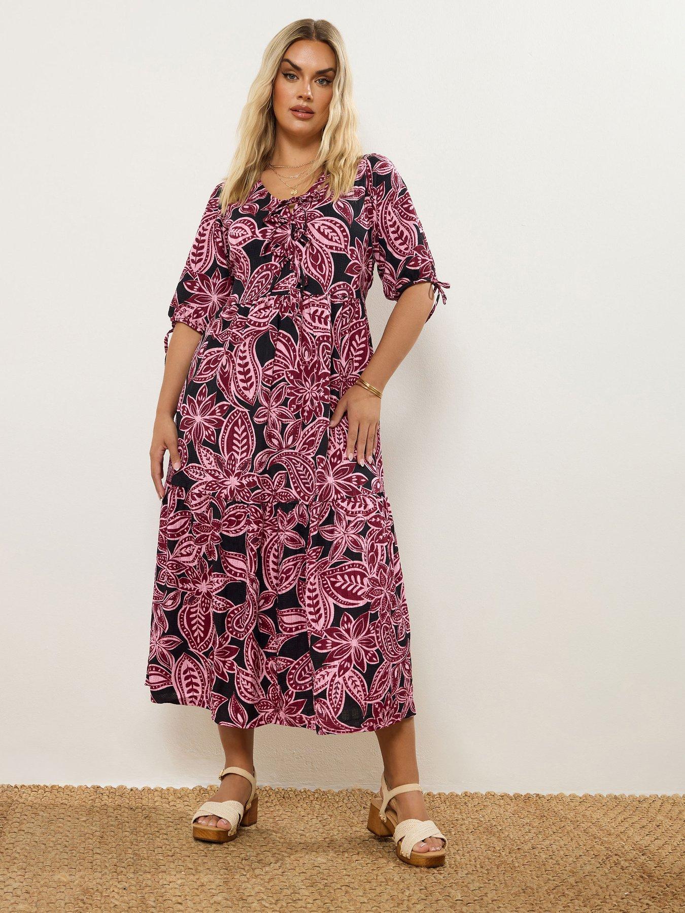 yours-curve-puff-sleeve-bow-dress-pinkdetail