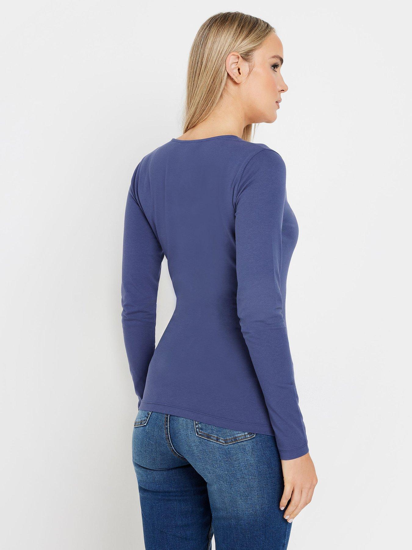 Image 2 of 4 of Long Tall Sally 2 Pack Sleeve Wrap Top - Blue