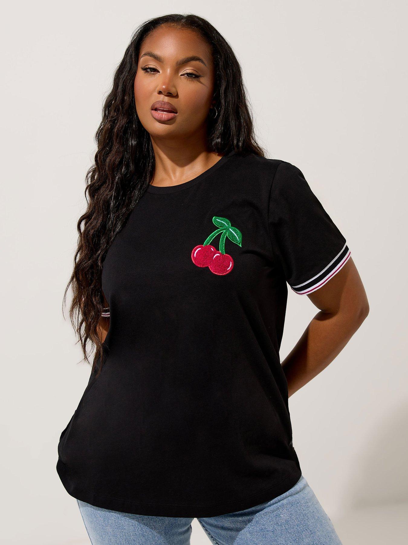 yours-curve-varsity-trim-t-shirt-blackfront