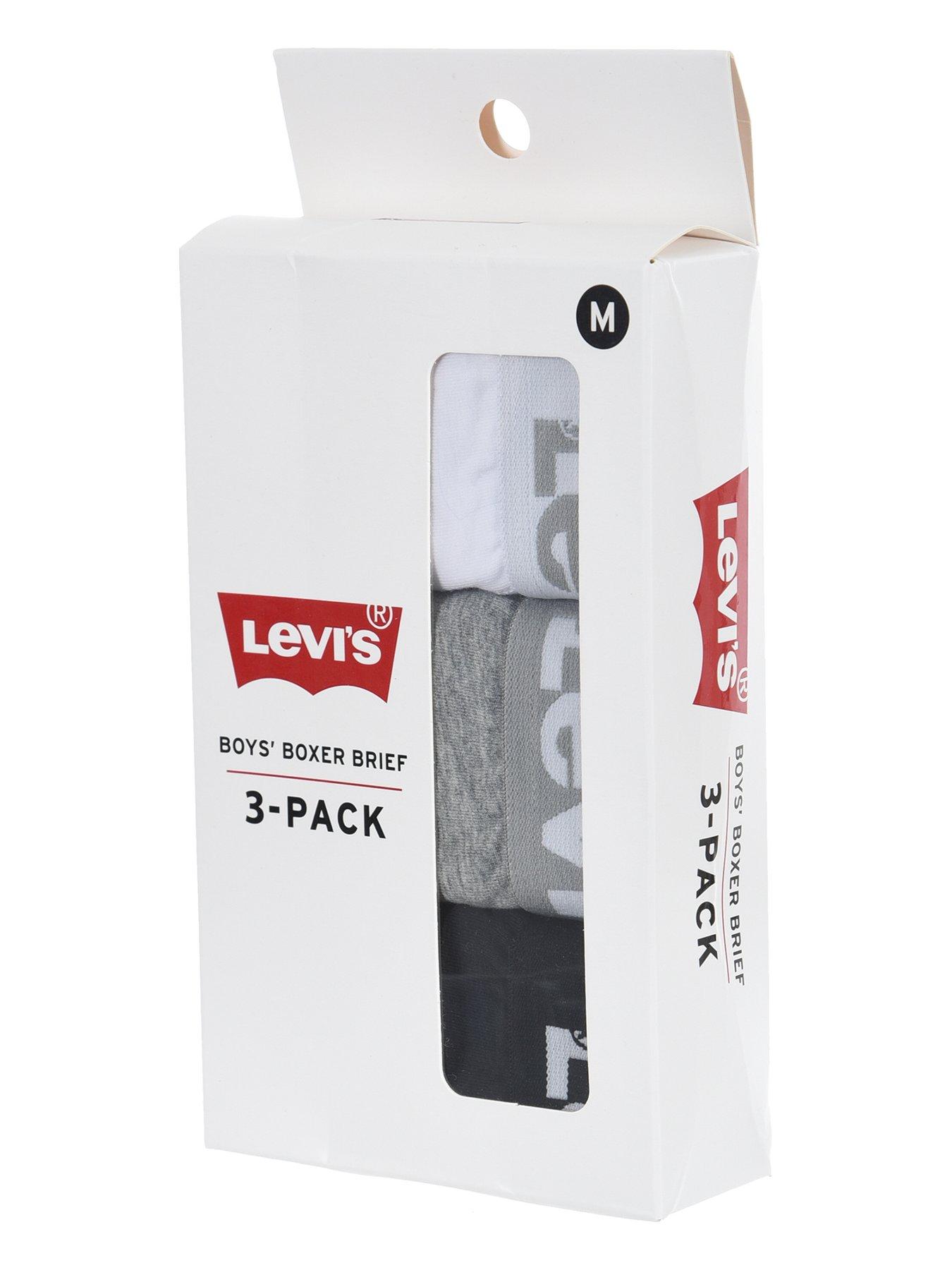 Image 2 of 3 of Levi's Boys 3 Pack Boxer Briefs - White