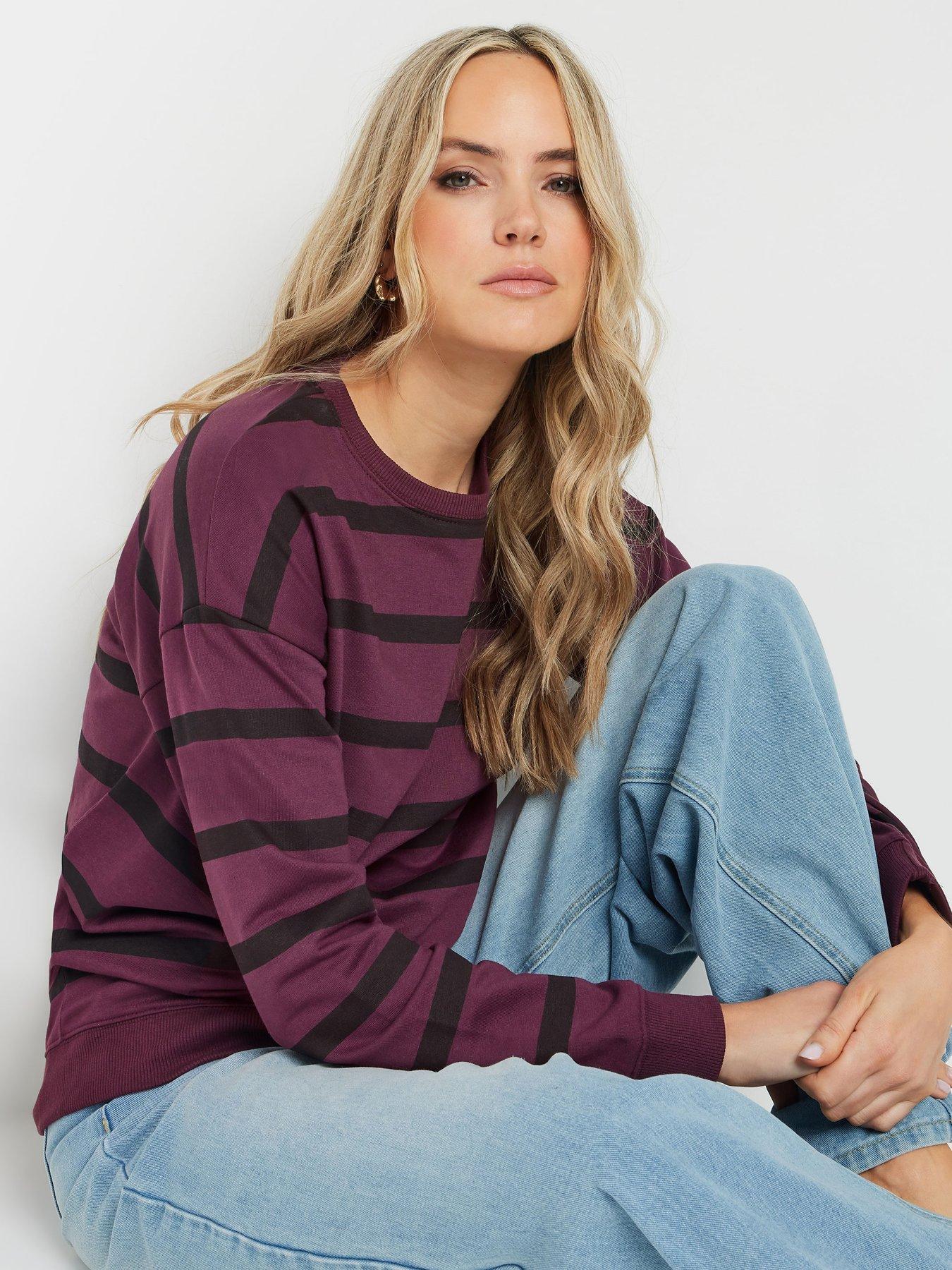 long-tall-sally-stripe-sweatshirt-burgundyoutfit