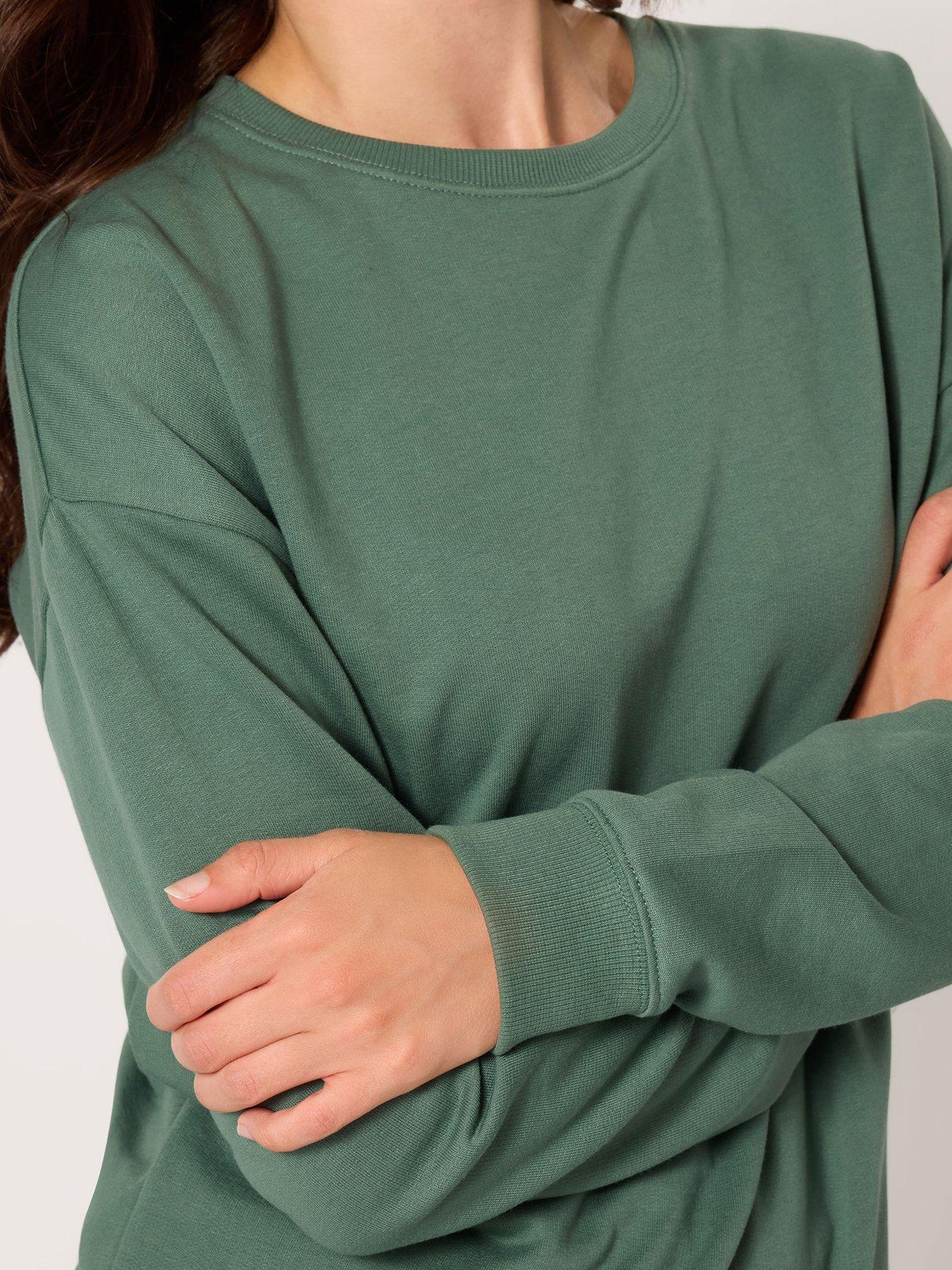 Image 4 of 4 of Long Tall Sally Crew Neck Sweatshirt - Green