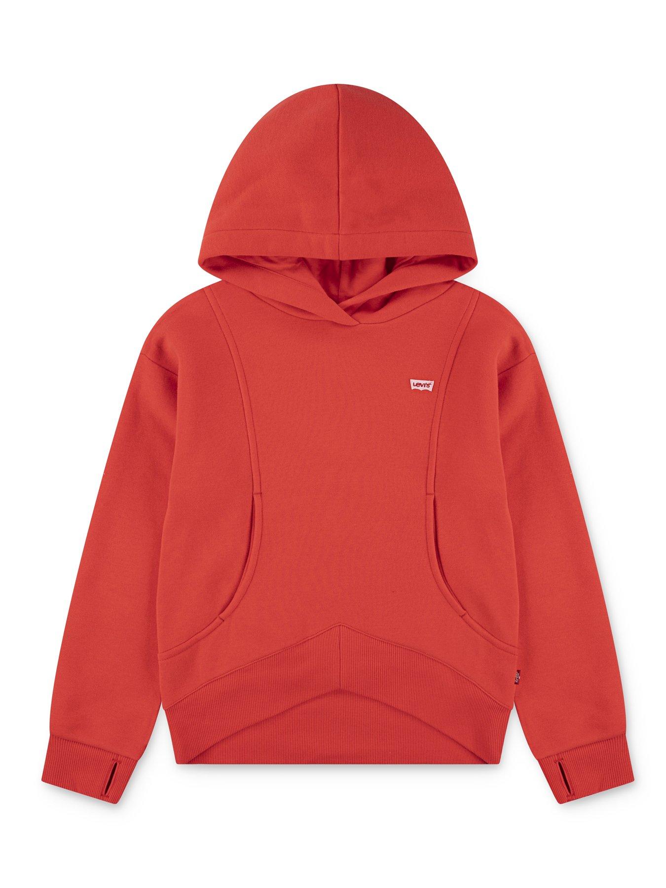 Image 1 of 4 of Levi's Girls Batwing Patch Hoodie - Red
