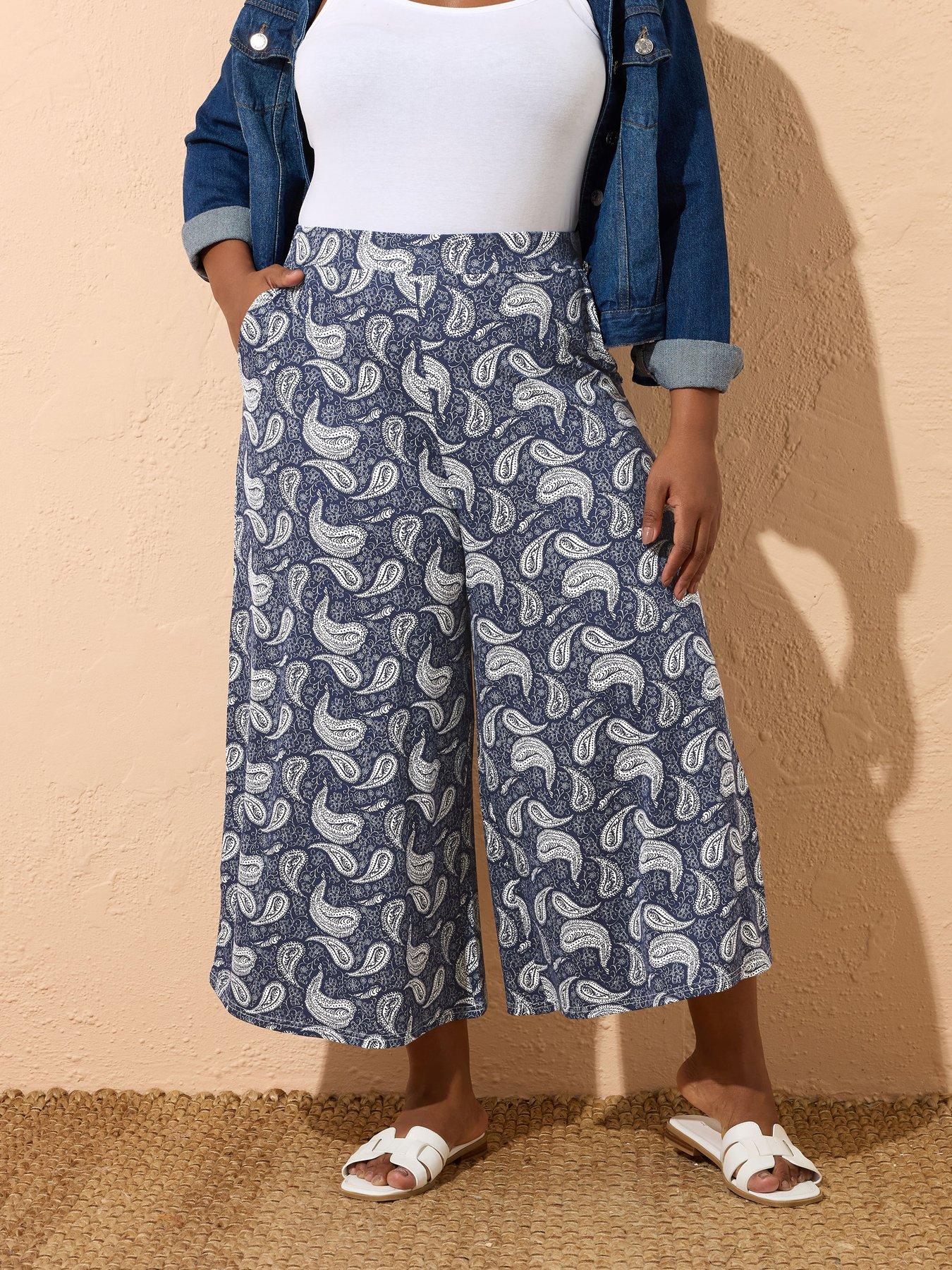 yours-curve-paisley-midaxi-culottes-bluefront