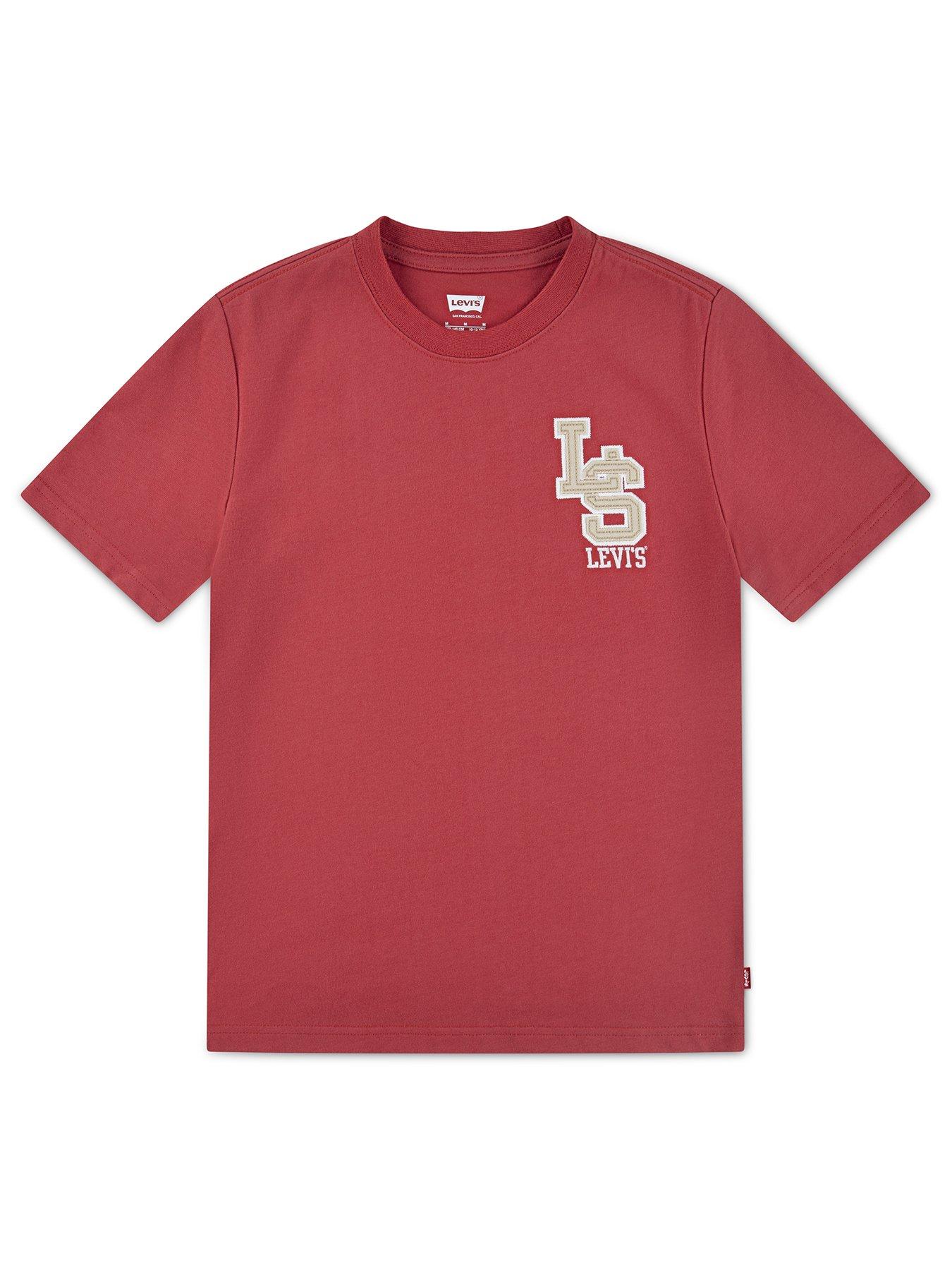 Levi's Boys Streamline Monogram Short Sleeve T-Shirt - Red