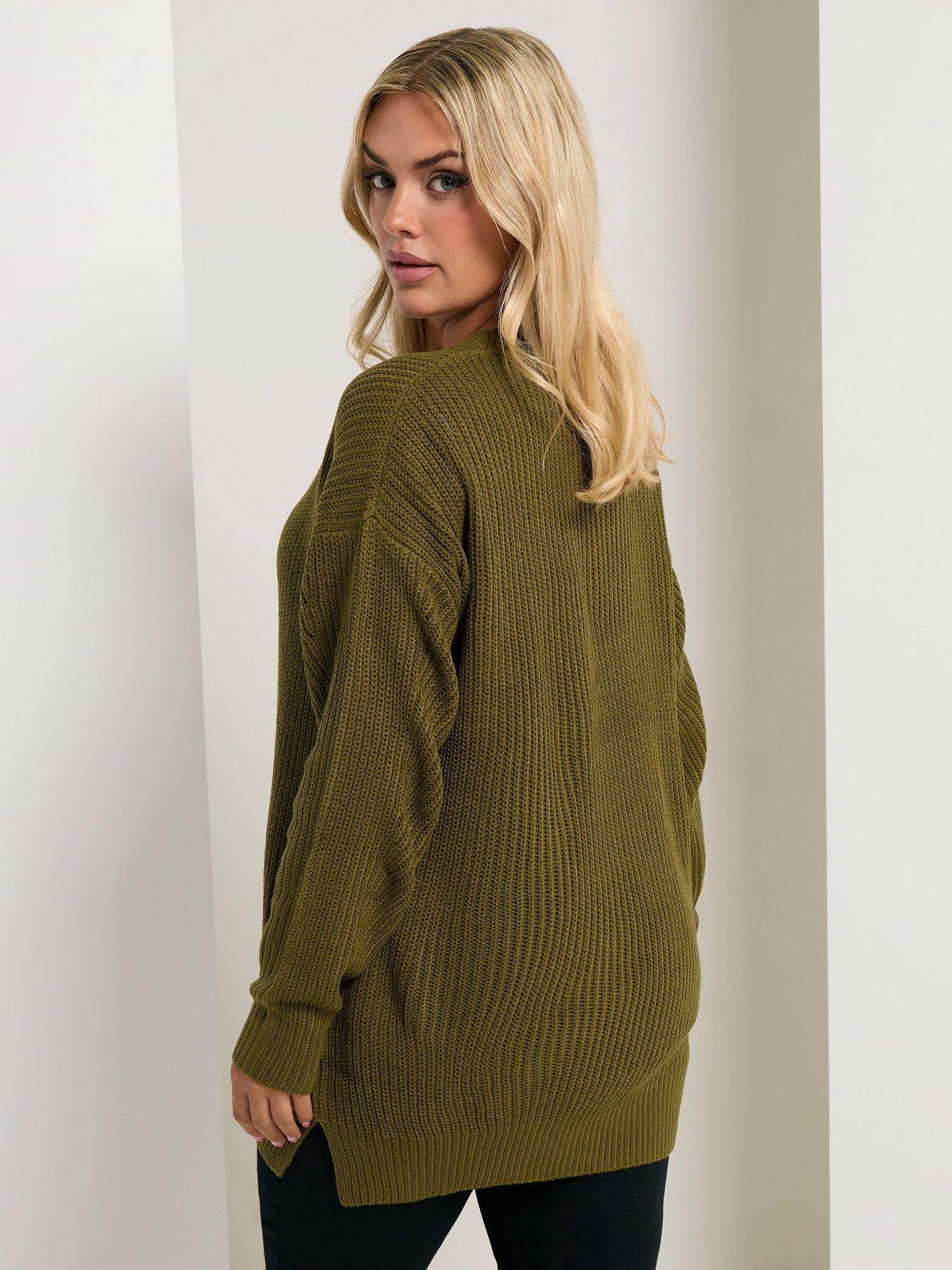 yours-curve-drop-shoulder-jumper-olive-greenstillFront