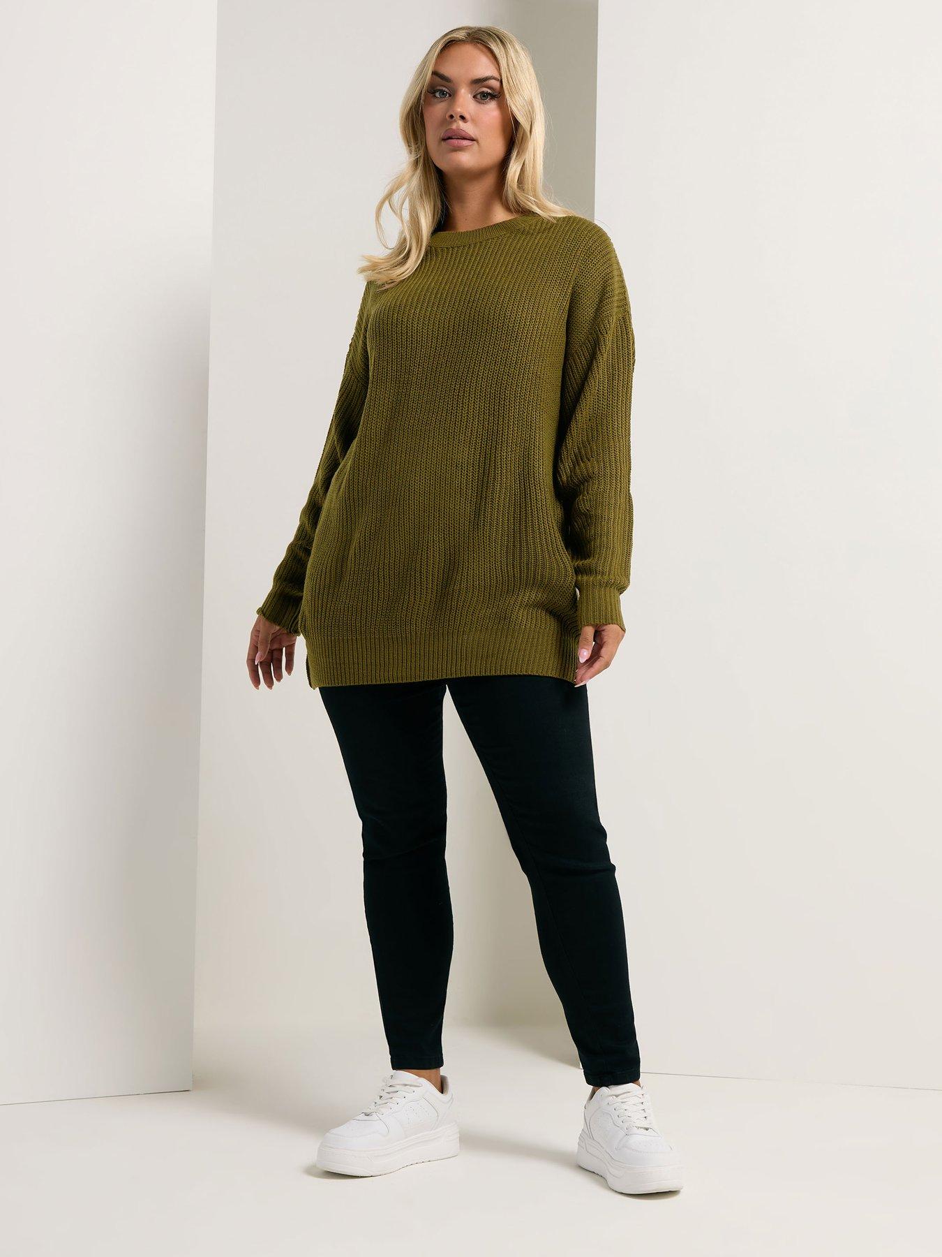 yours-curve-drop-shoulder-jumper-olive-greenback