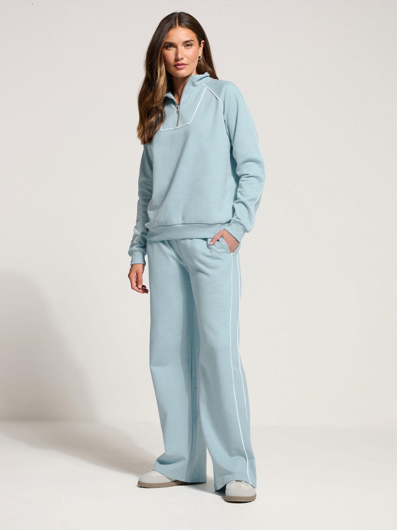Image 3 of 4 of Long Tall Sally Piped Wide Leg Jogger 34" - Blue