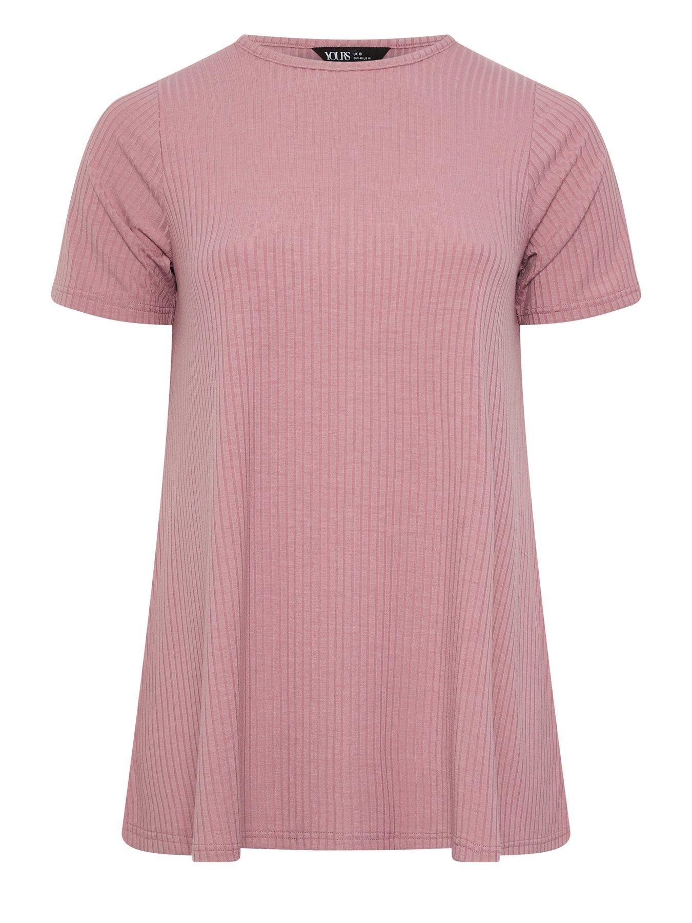 yours-curve-rib-swing-t-shirt-pinkdetail