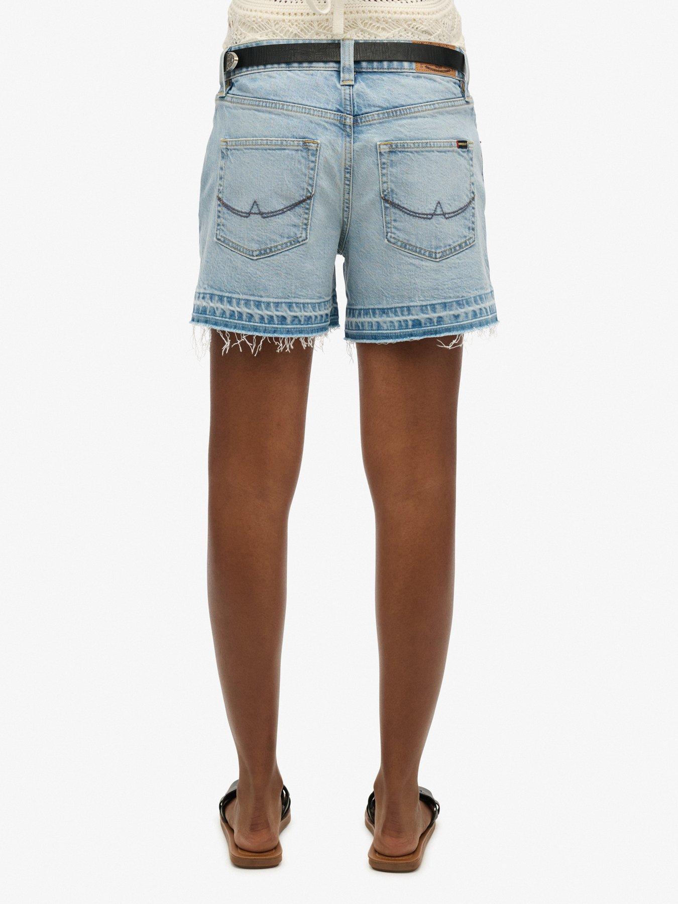 Image 2 of 5 of Superdry Mid Rise Cut Off Shorts - Yellow