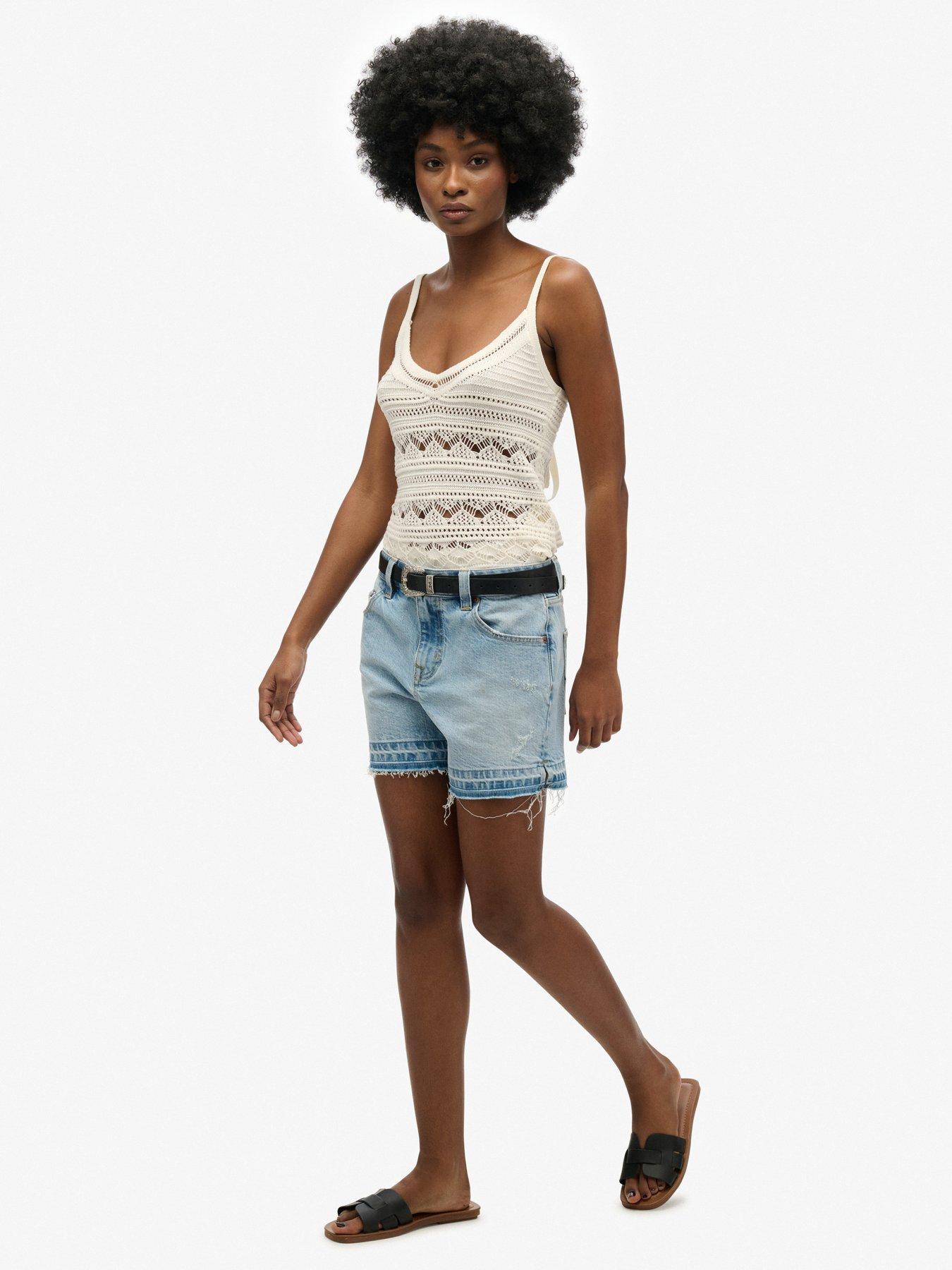 superdry-mid-rise-cut-off-shorts-yellowoutfit