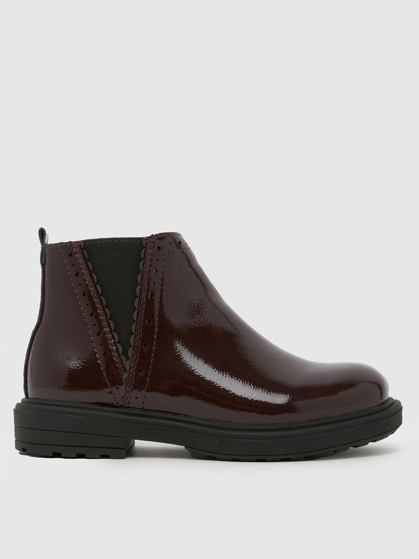 Schuh Junior Crystal Patent Chelsea Boot - Red