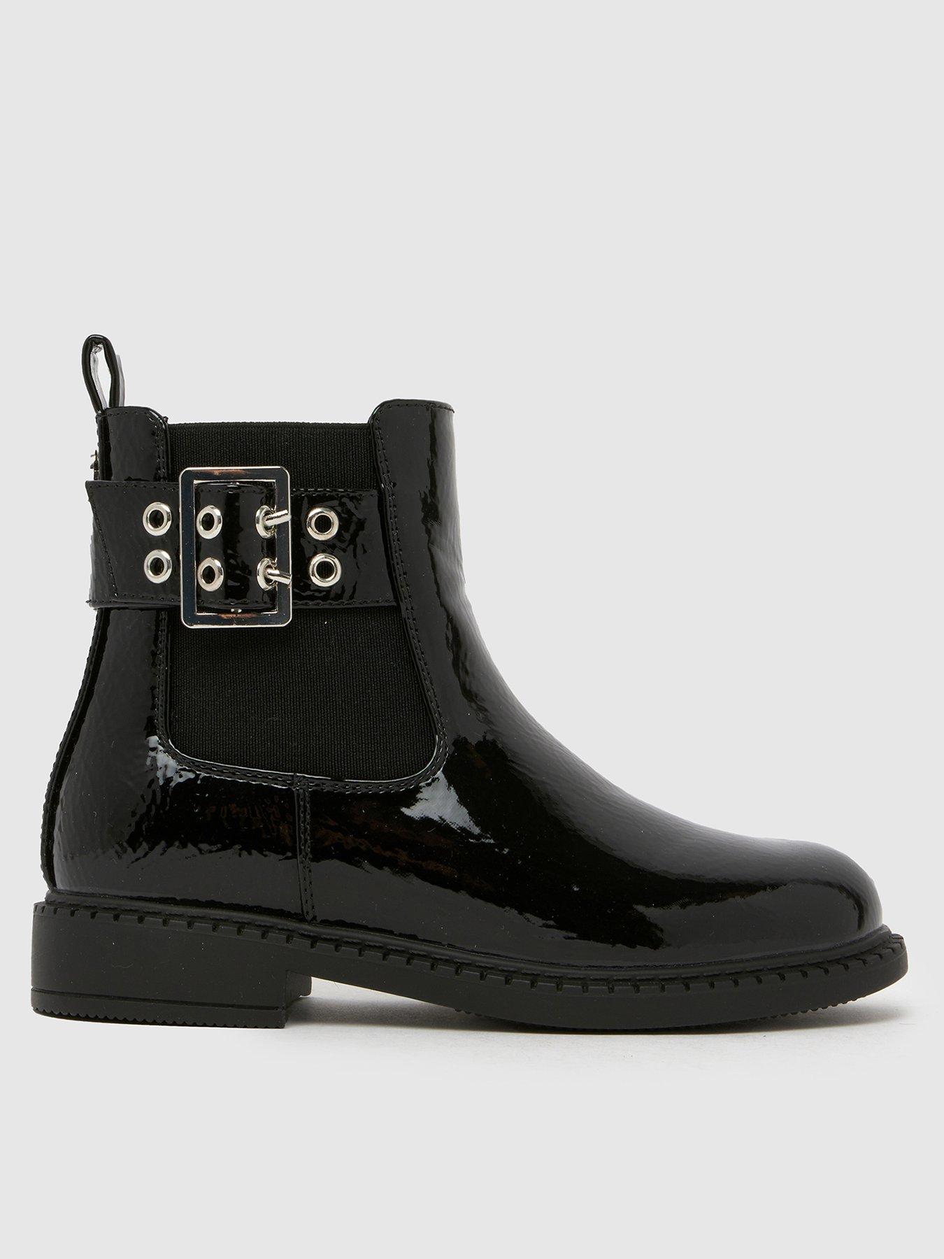 Schuh Junior Conder Buckle Patent Chelsea Boots - Black