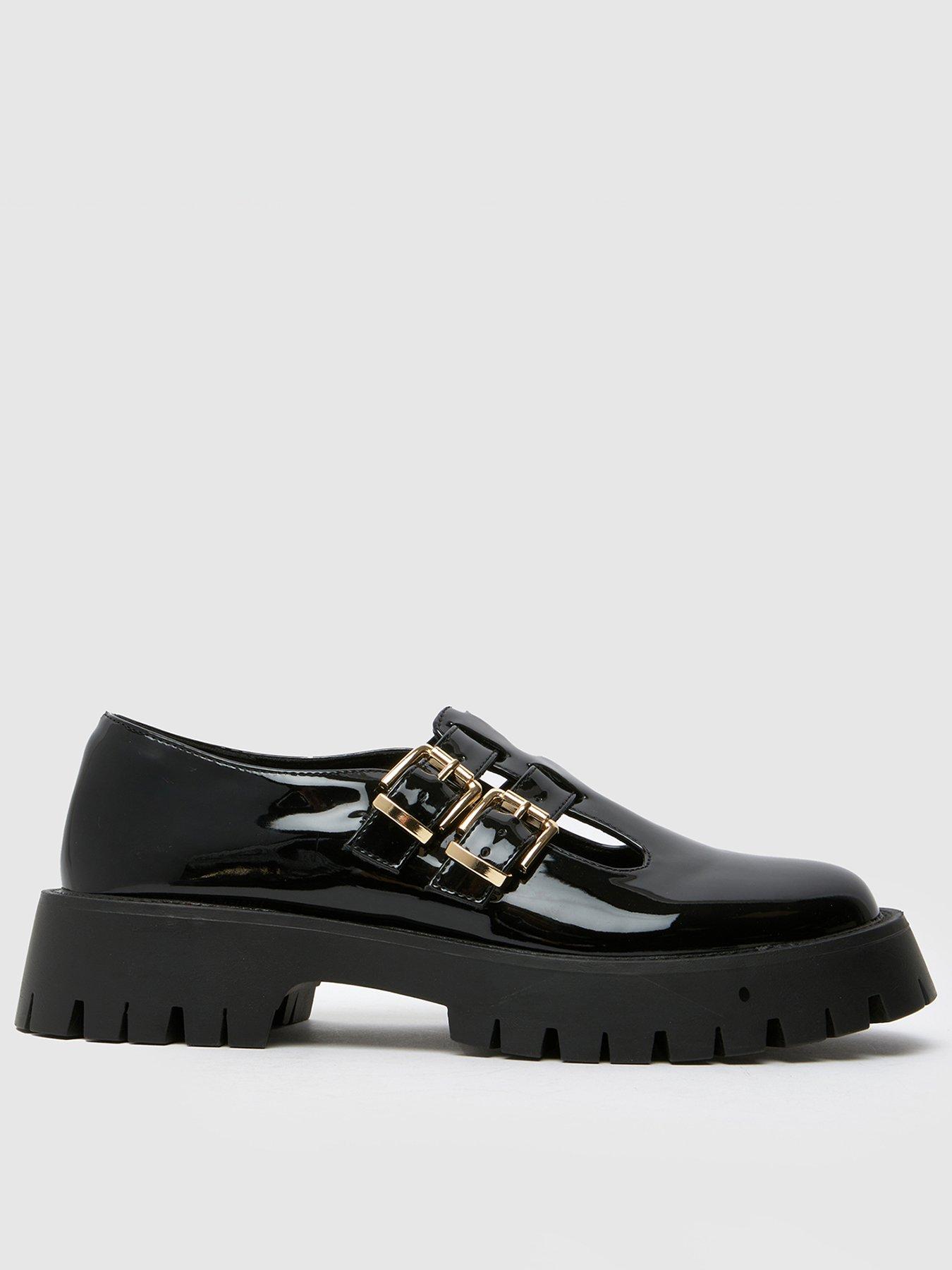 Schuh Youth Loyal Patent Double Strap T-Bar Shoes - Black