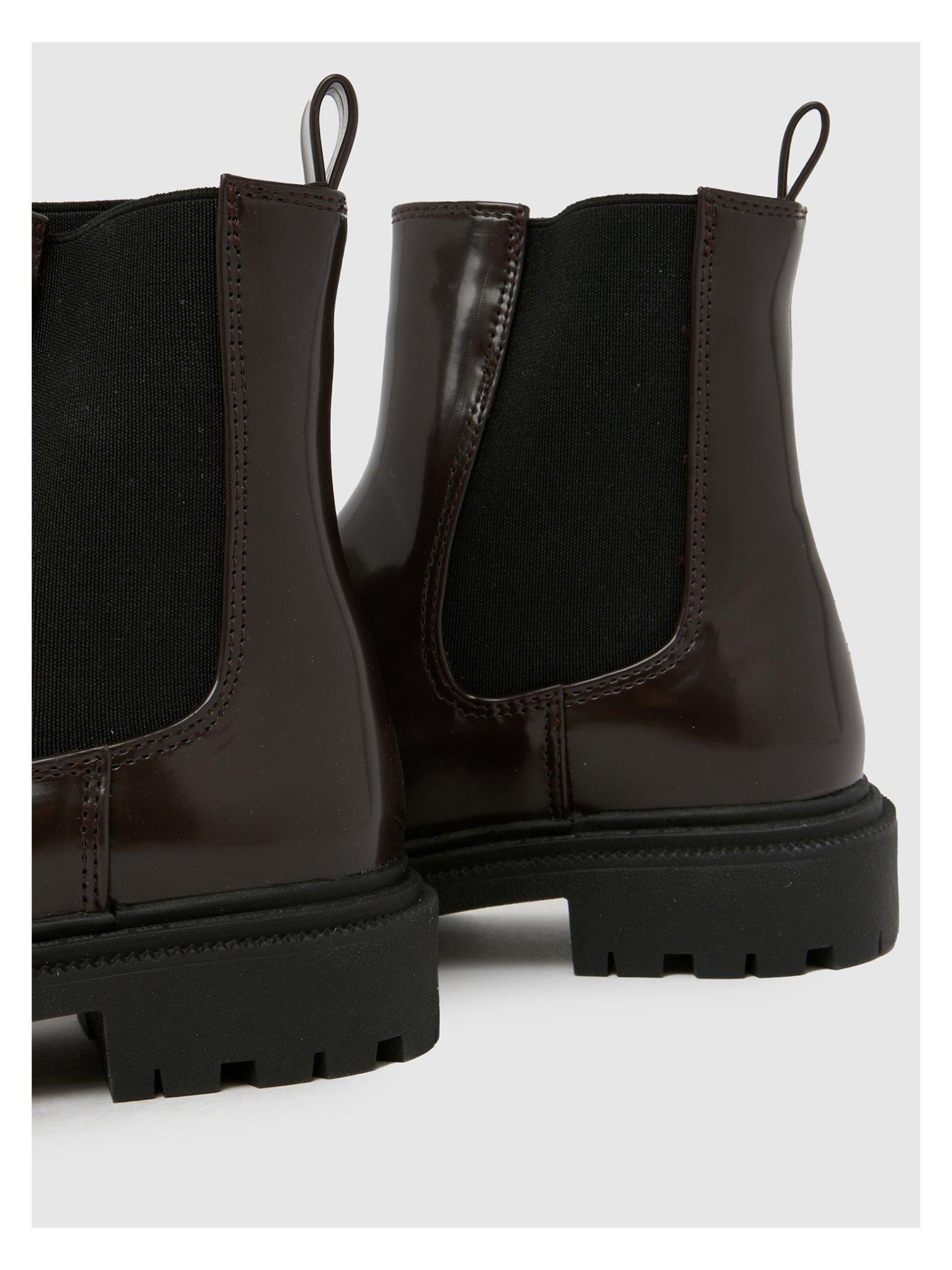 Image 4 of 4 of Schuh Junior Click Chunky Chelsea Boot - Brown