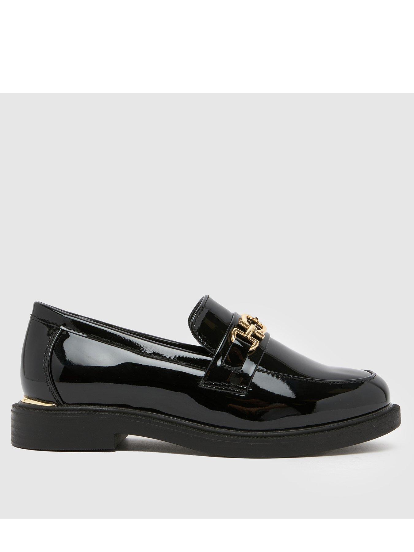 Schuh Junior Mini Larsa Patent Hardware Loafers - Black