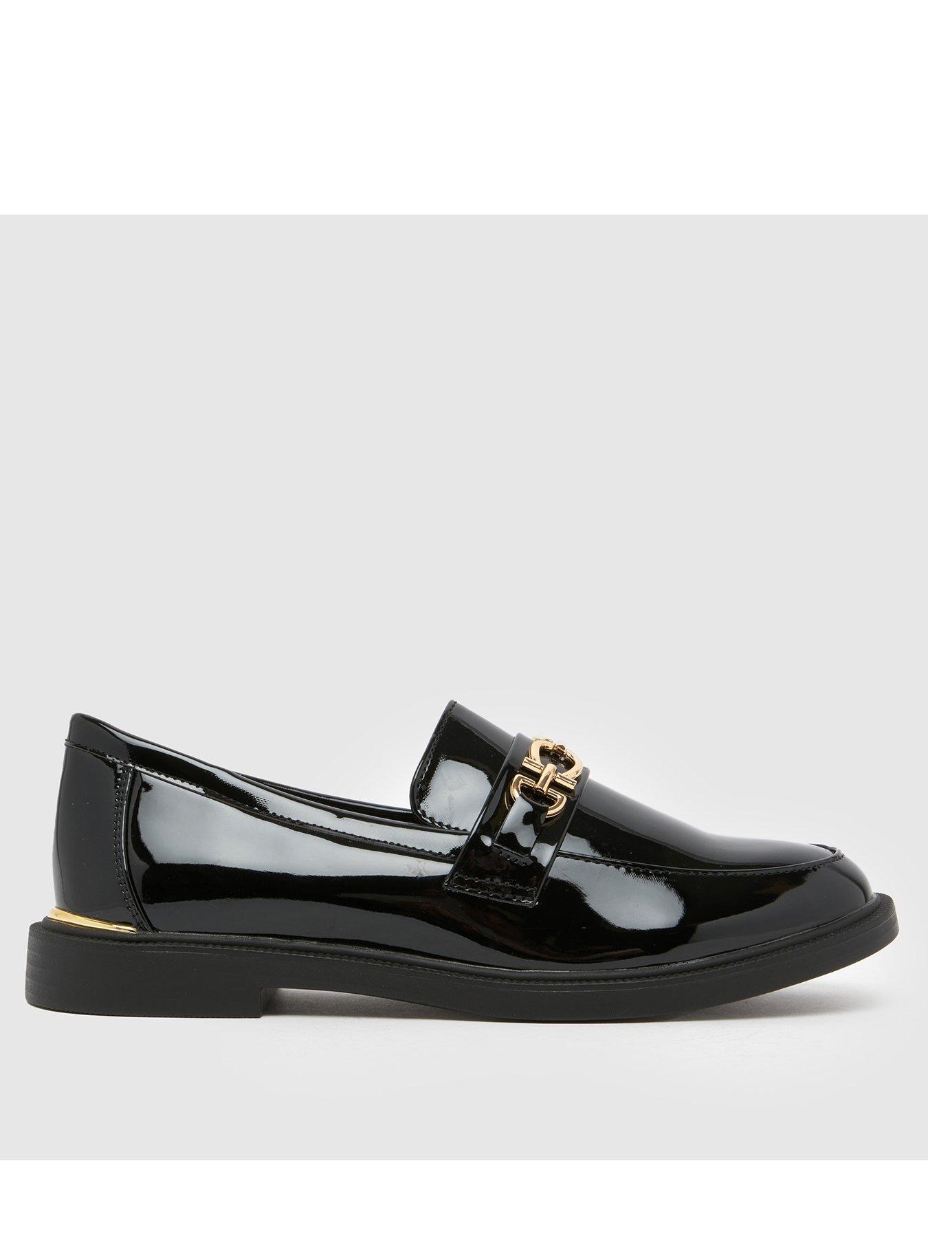 Schuh Youth Mini Larsa Patent Hardware Loafers - Black