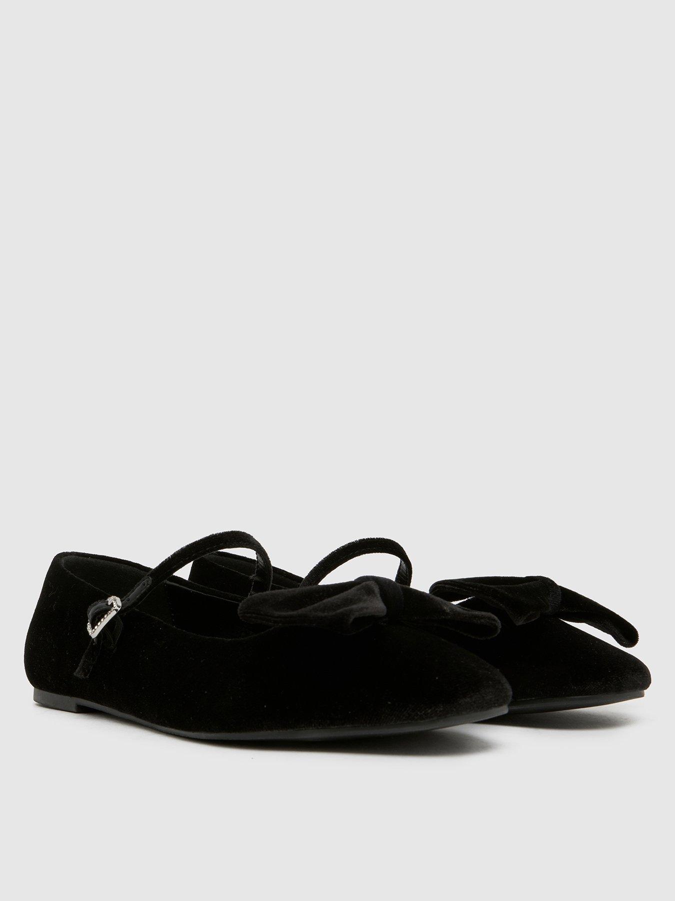 schuh-youth-laffy-velvet-bow-ballerina-blackstillFront