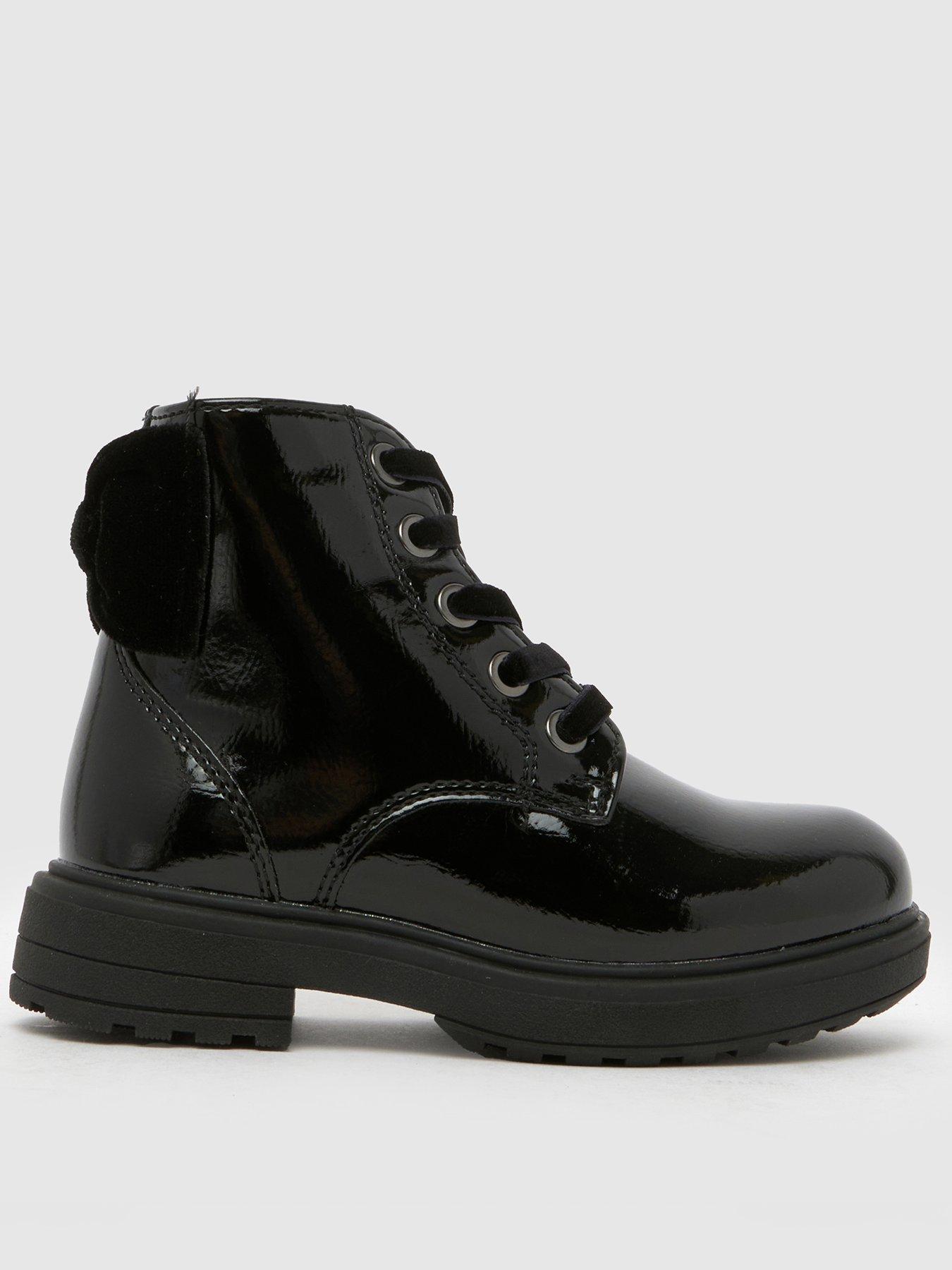 Schuh Toddler Clara Patent Lace Up Boot - Black