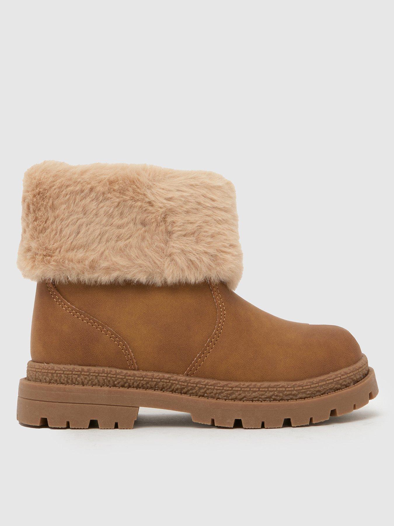 Schuh Toddler Cranberry Fur Cuff Boot - Brown