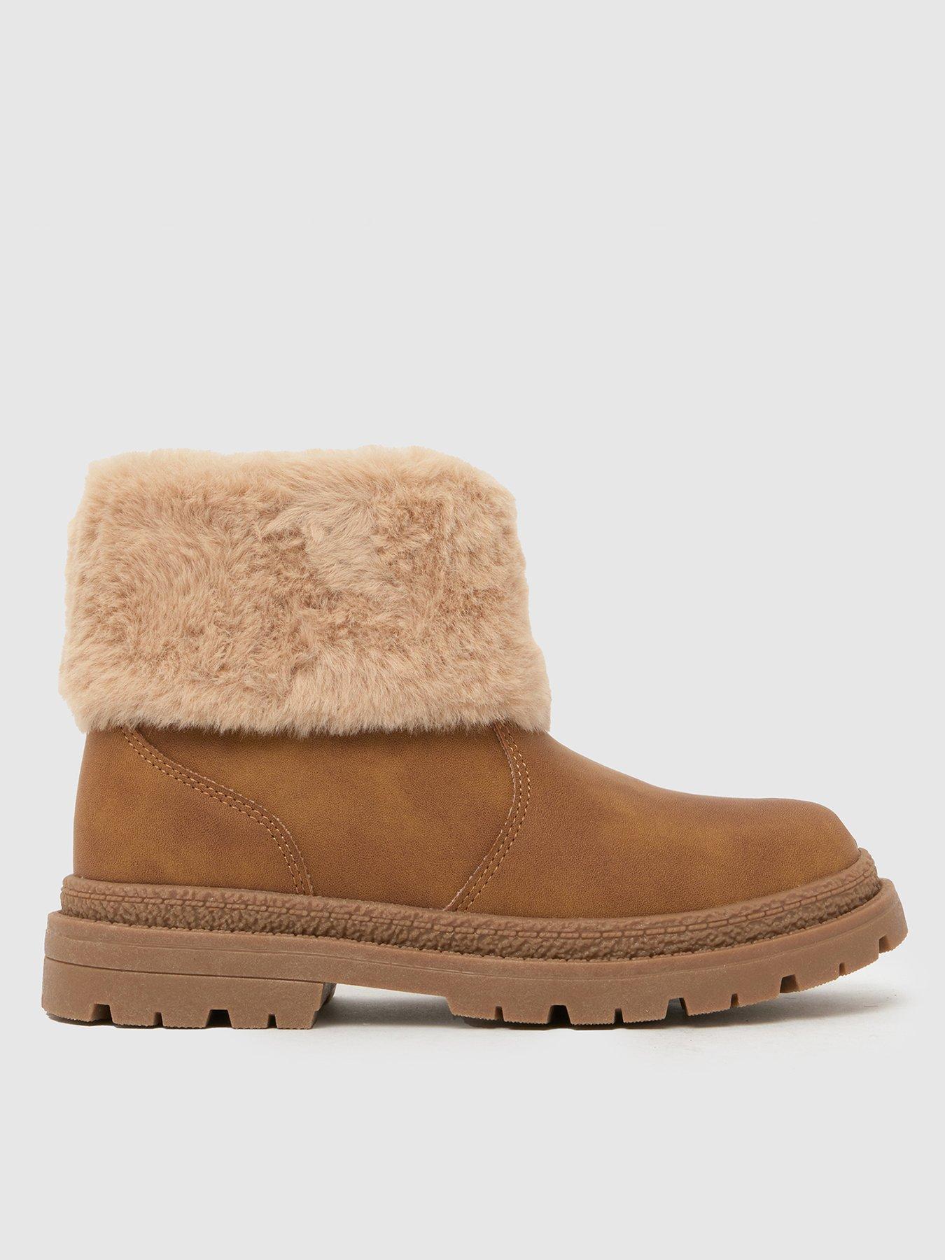 Schuh Junior Cranberry Fur Cuff Boot