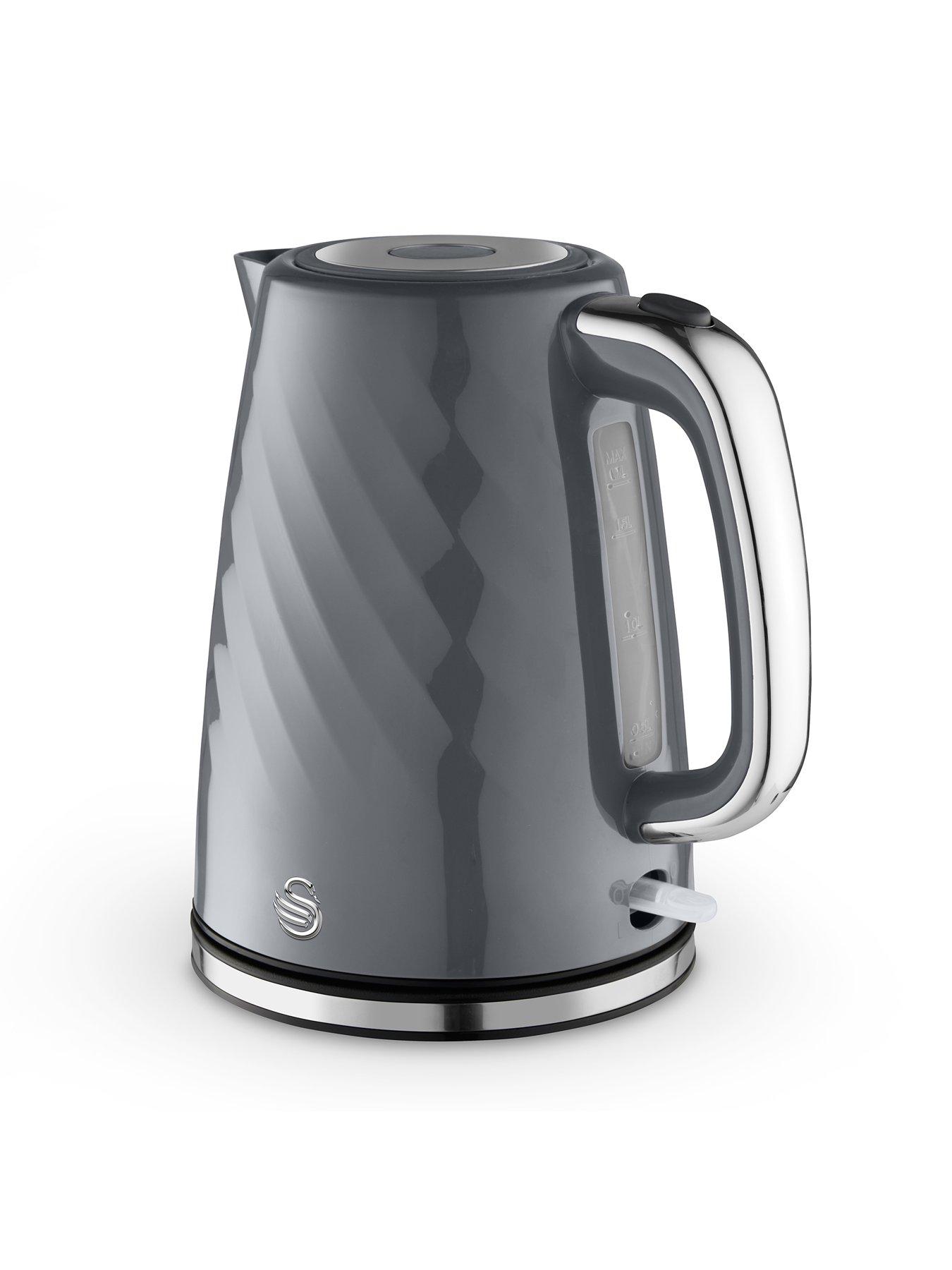 Image 2 of 7 of Swan Windsor Kitchen Set, 1.7L Fast Boil Kettle & 2 Slice Toaster - Grey