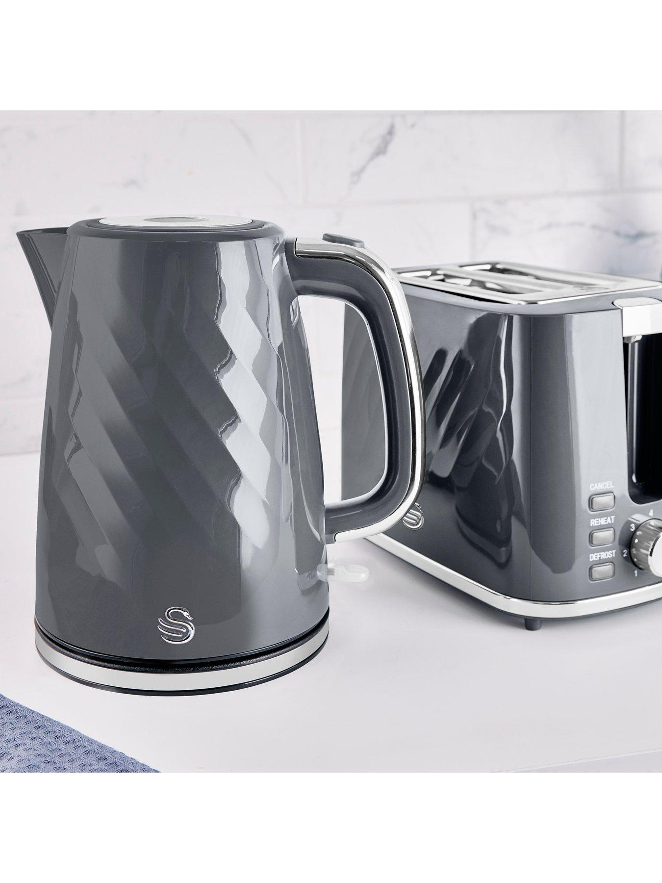 Image 7 of 7 of Swan Windsor Kitchen Set, 1.7L Fast Boil Kettle & 2 Slice Toaster - Grey