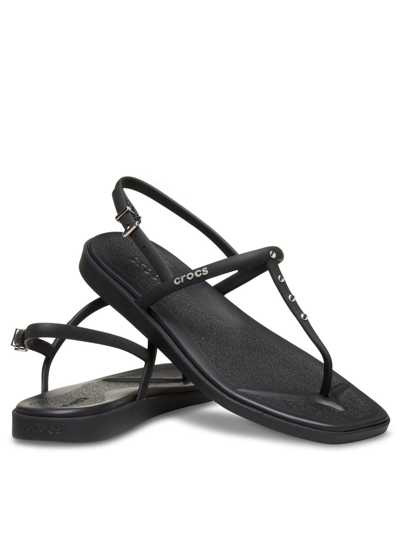 Crocs Miami Thong Flip Sandal - Black Studded