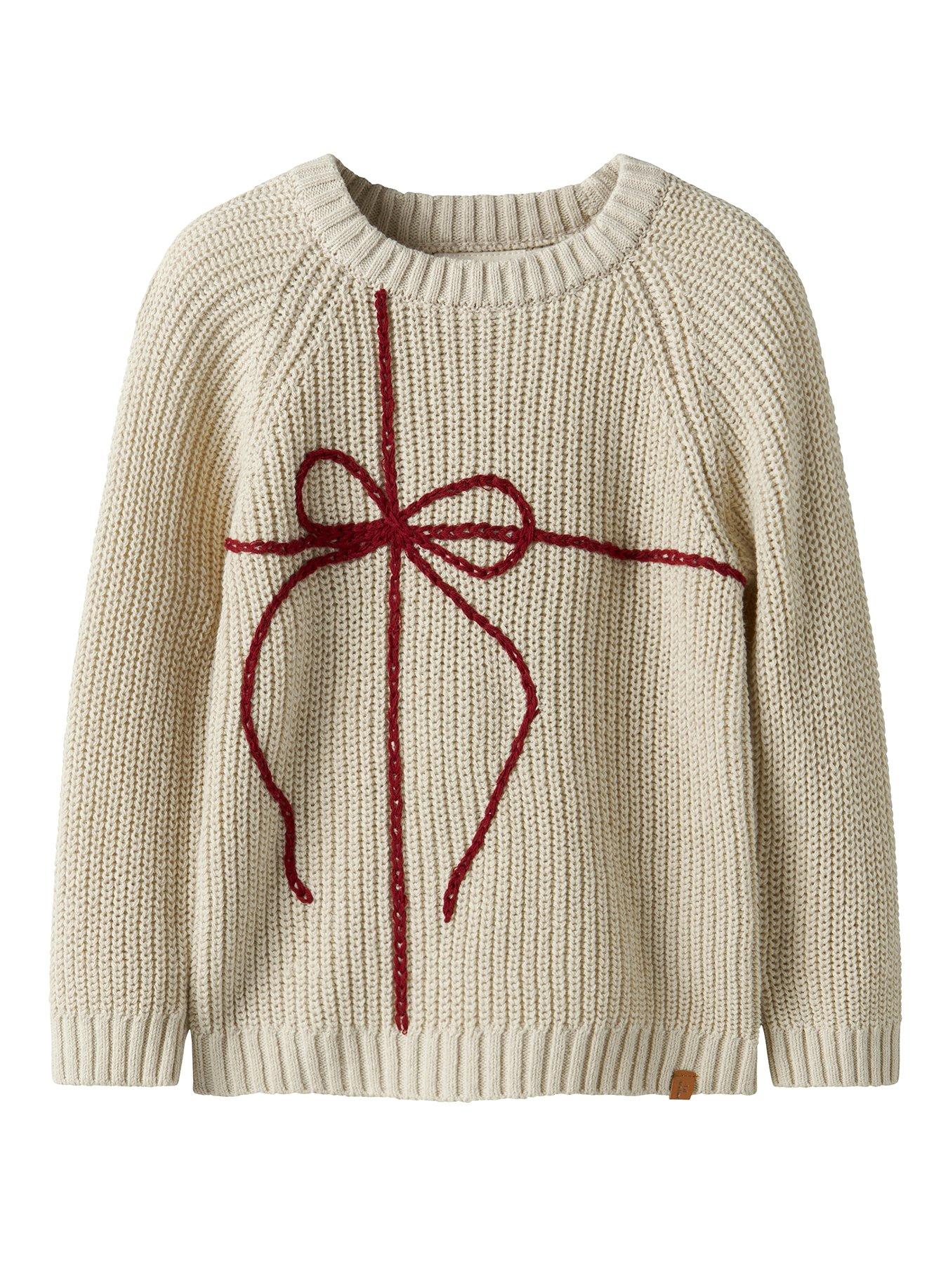 lil-atelier-mini-girls-bow-christmas-jumper-cream