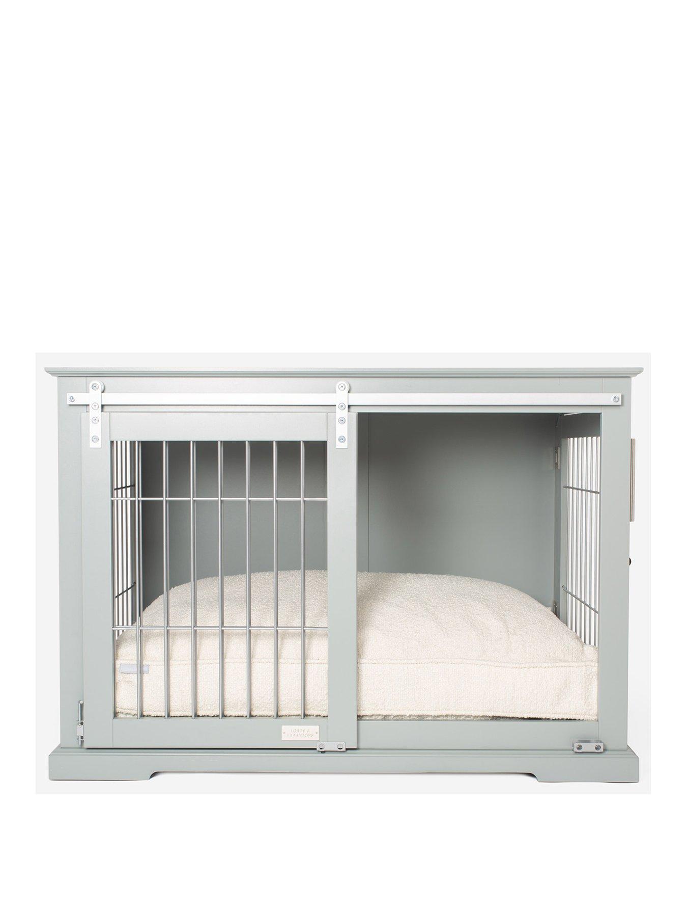 Image 3 of 3 of Lords and Labradors Wooden Sliding Door Dog Crate Grey