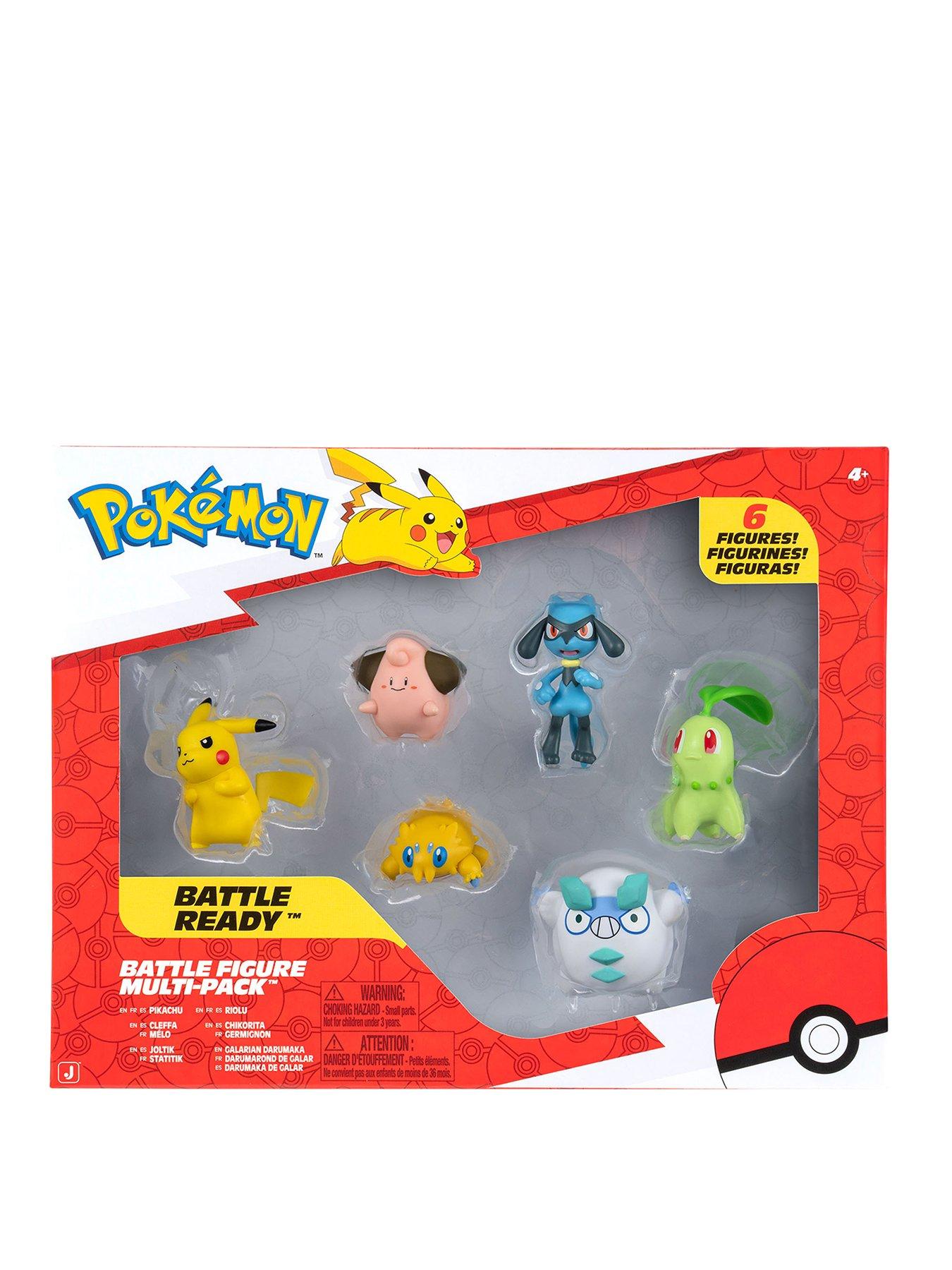 Pokemon Pokémon Battle Figure 6 Pack - Features 2-Inch Pikachu, Joltik, Galarian Darumaka, Riolu, Chikorita and Cleffa Battle Figures