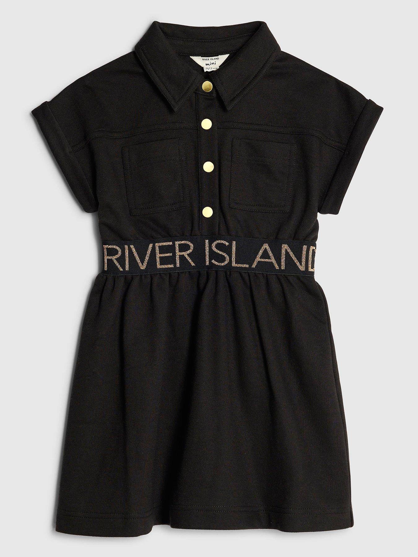 River Island Mini Girls Waistband Dress - Black