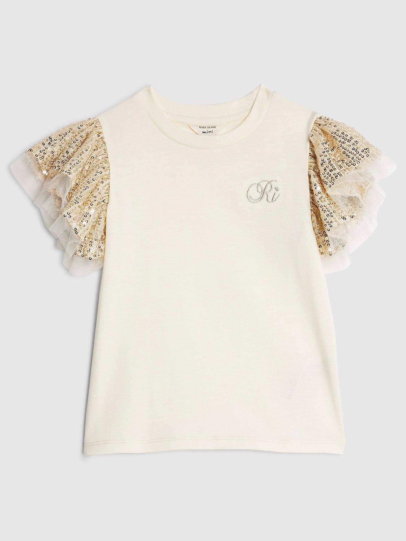 river-island-mini-girls-sequin-frill-t-shirt-creamfront