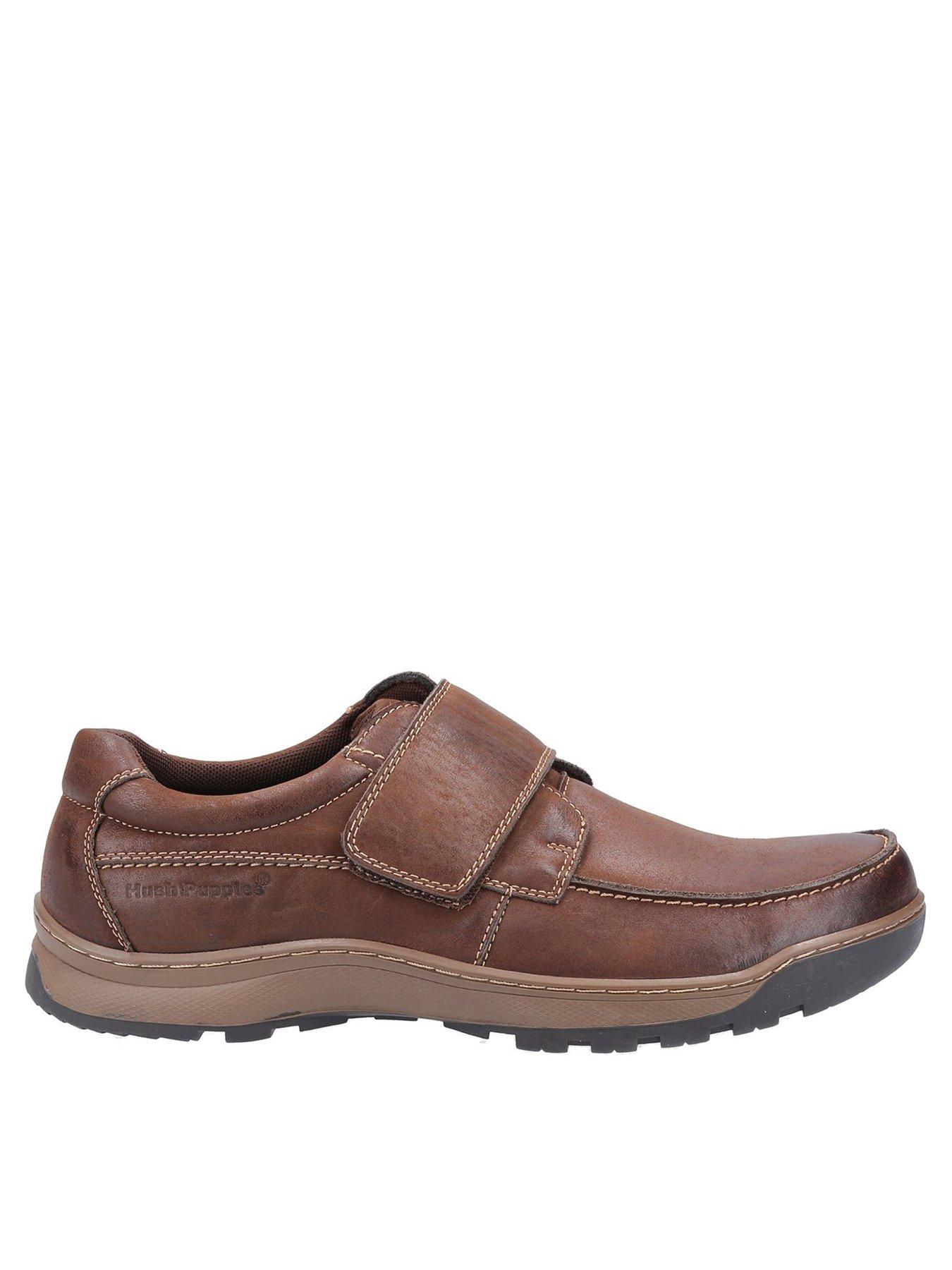 Hush Puppies Casper Touch Fastening Casual Slip On Shoes - Dark Brown