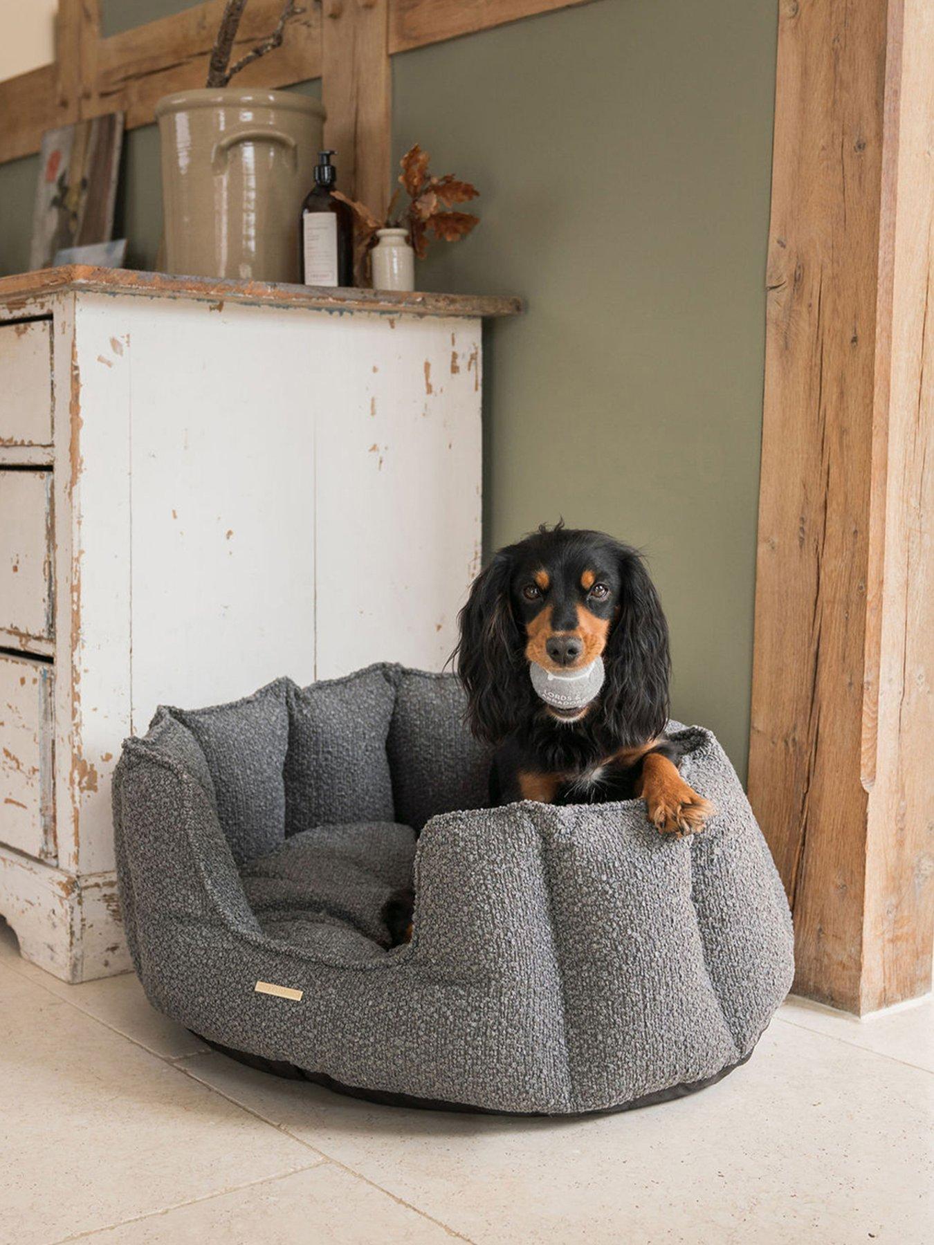 undefined Lords & Labradors High Sided Boucle Dog Bed Granite Boucle S