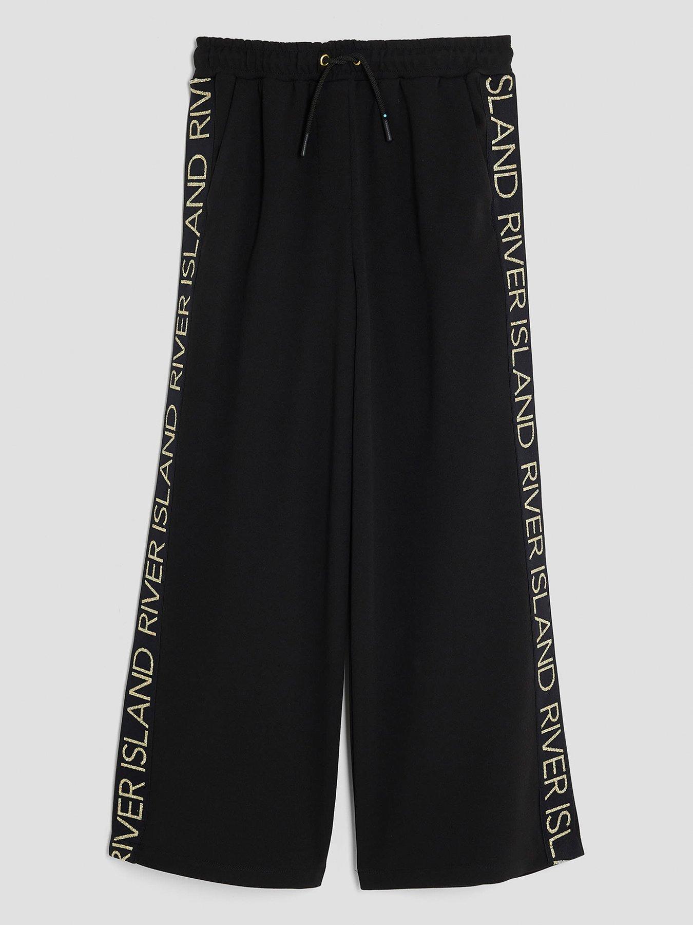 river-island-older-girls-side-tape-logo-wide-leg-trousers-black