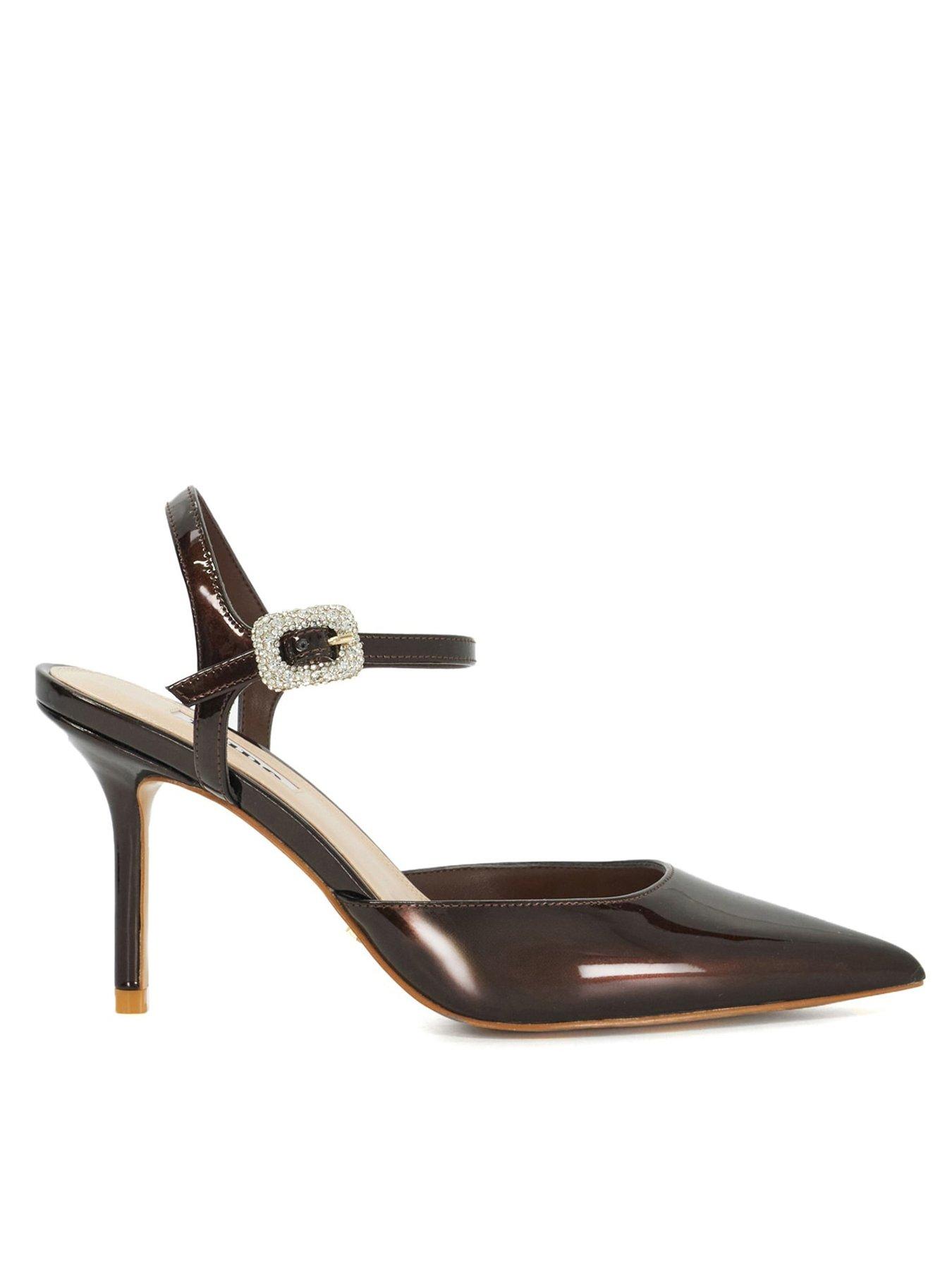 Dune London Channel Buckle Detail Heeled Courts - Brown