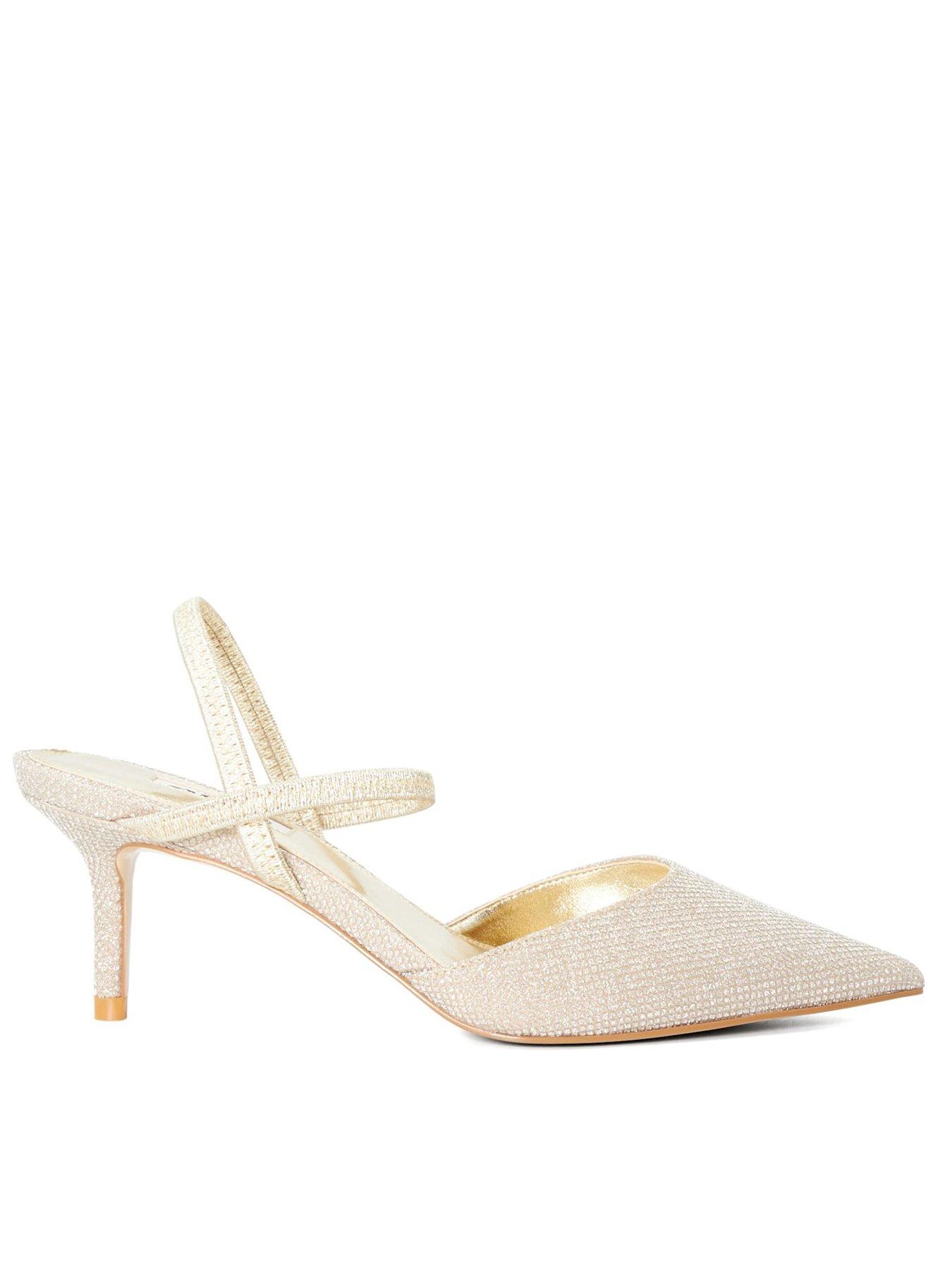 Dune London Classical Stiletto Heeled Courts - Gold