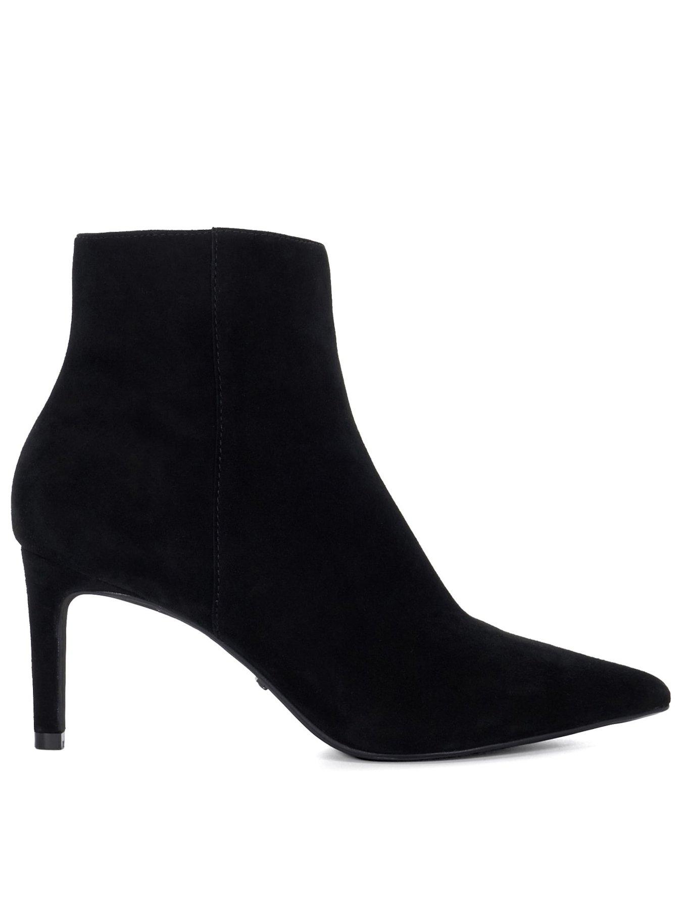 Dune London Obsessively Suede Point Heel Boot - Black