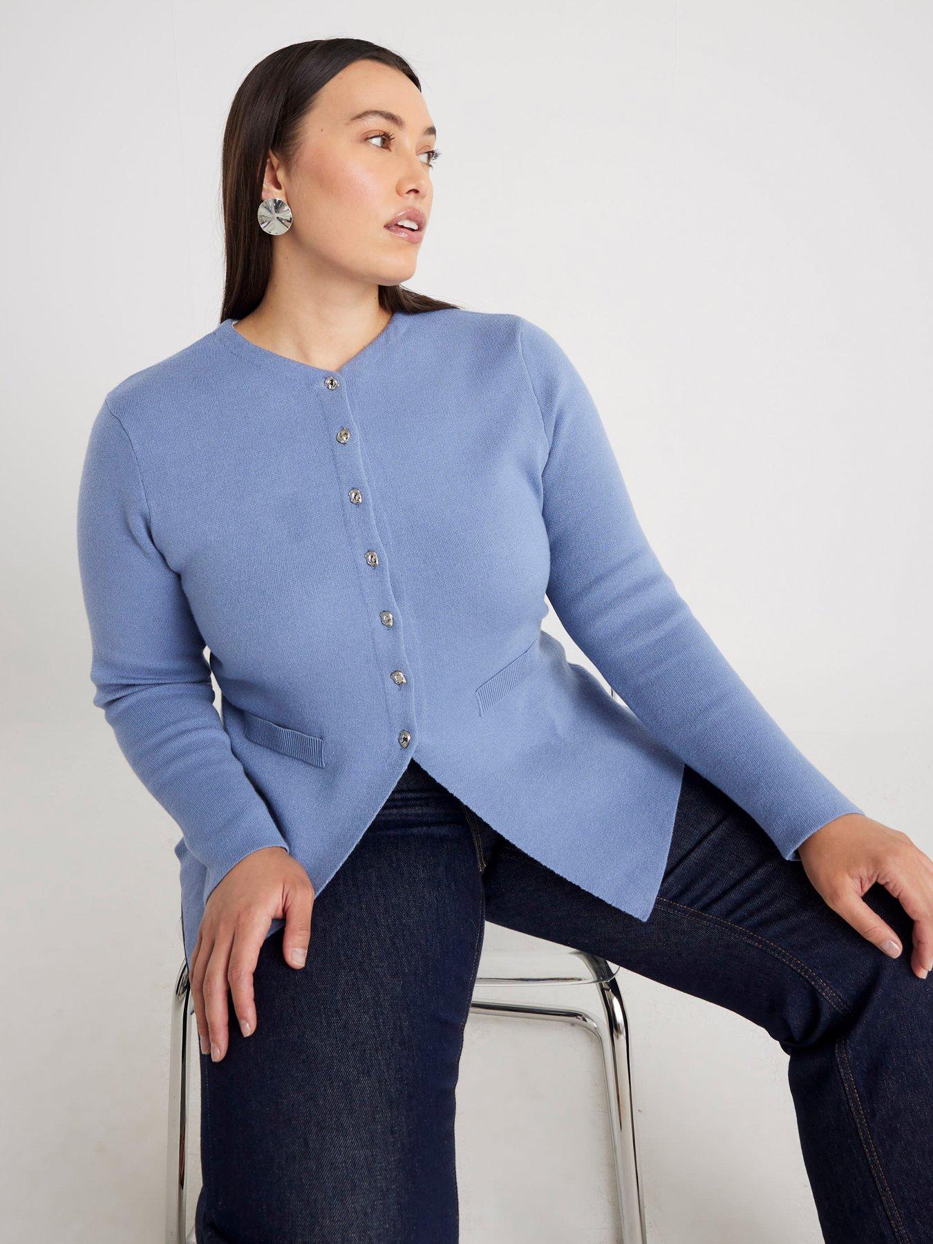 Image 5 of 6 of River Island Button Up Cardigan - Blue