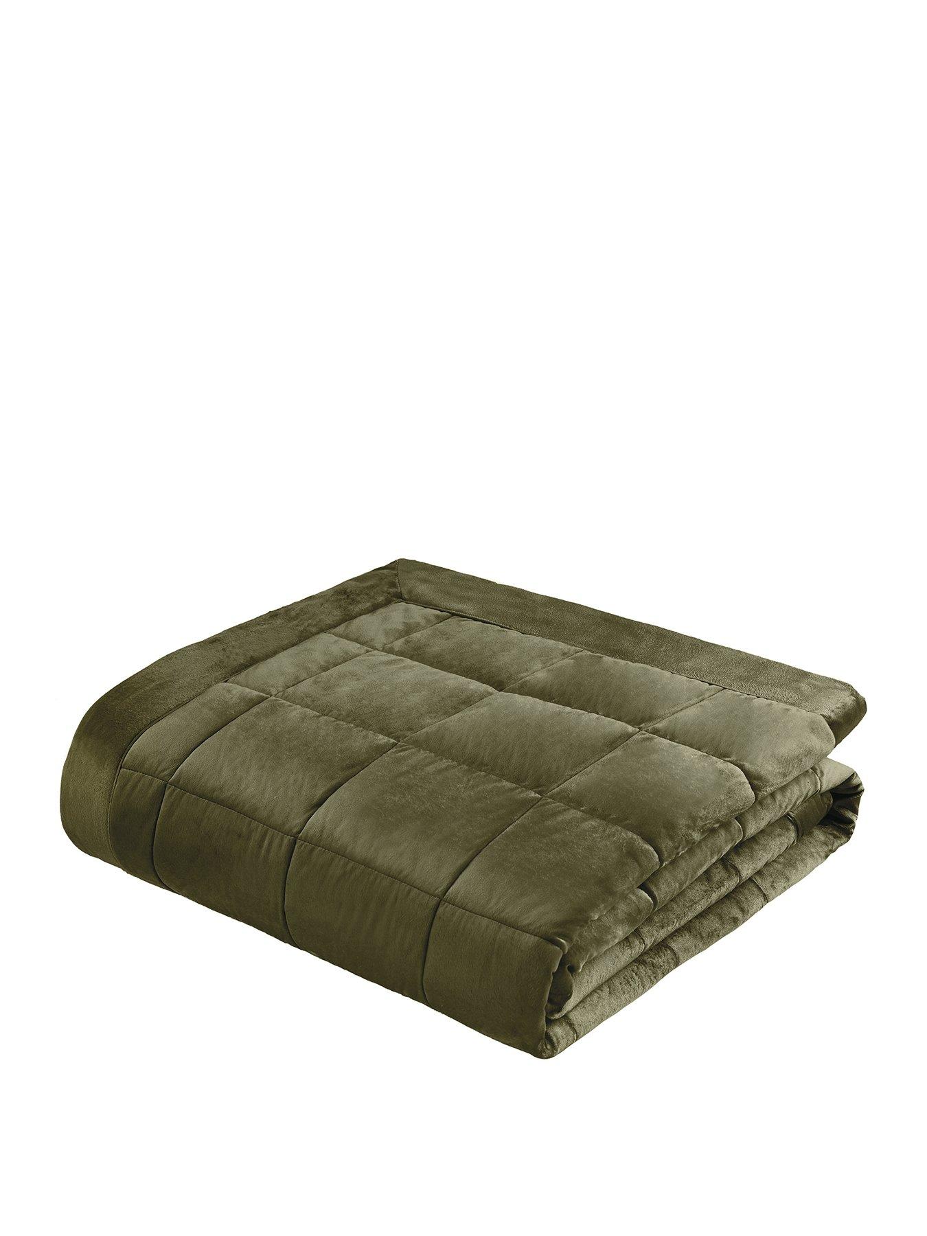 catherine-lansfield-kingsley-matt-velvet-bedpsread-olivestillFront