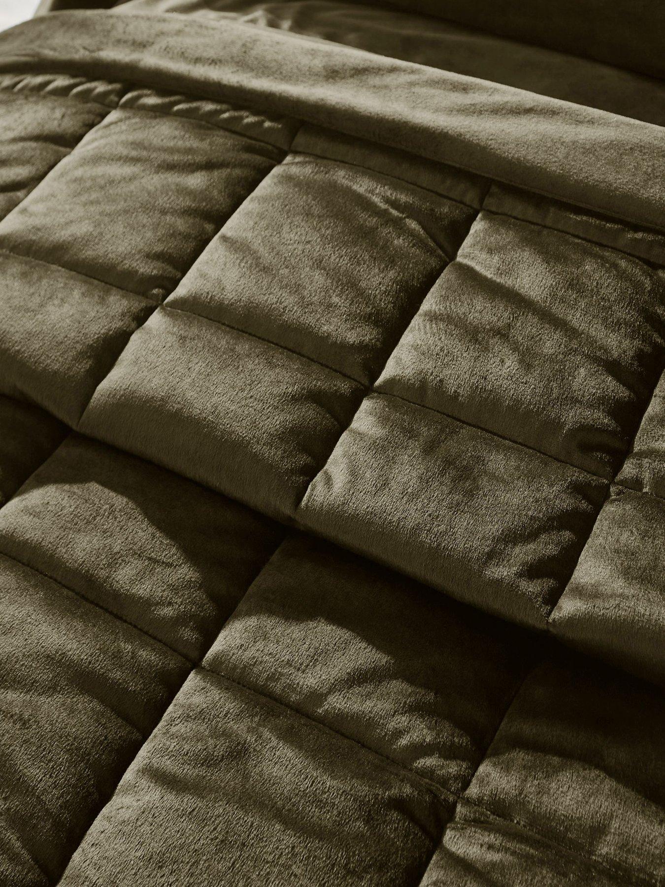 catherine-lansfield-kingsley-matt-velvet-bedpsread-oliveoutfit