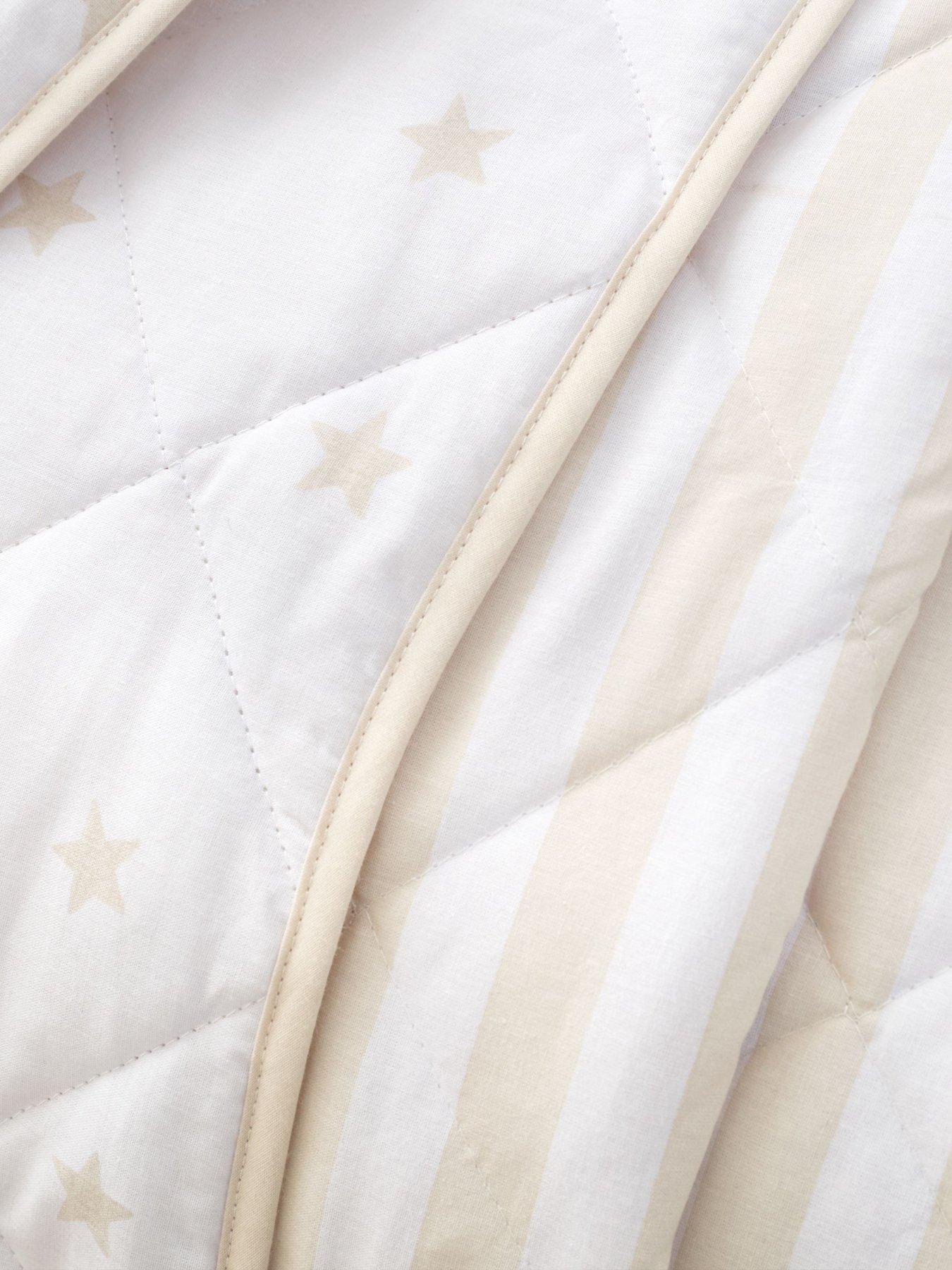 Image 4 of 4 of Bianca Mini Star & Stripes 100% Cotton Bedspread- 200x200cm Natural