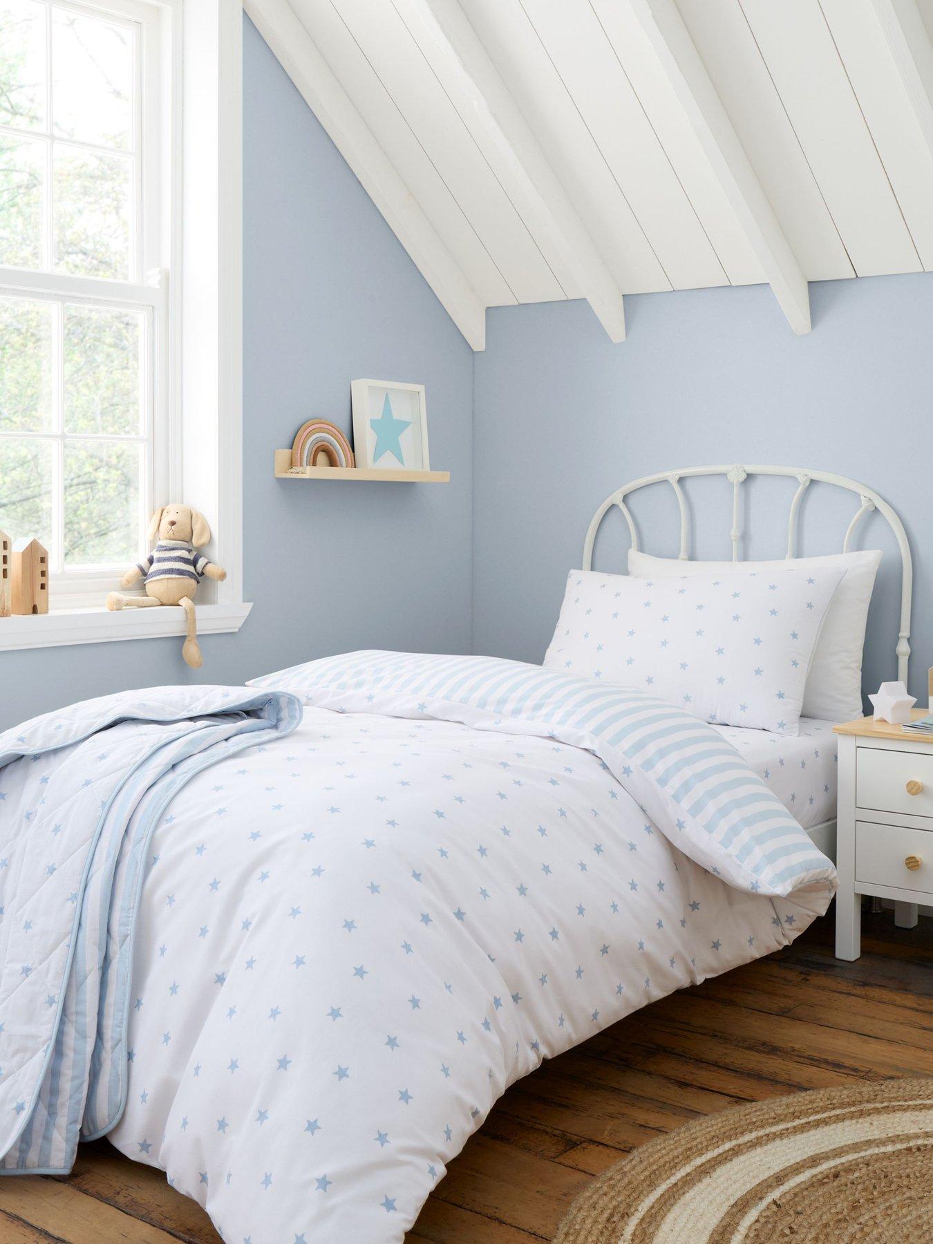 undefined Mini Star & Stripes 100% Cotton Duvet Set- Blue
