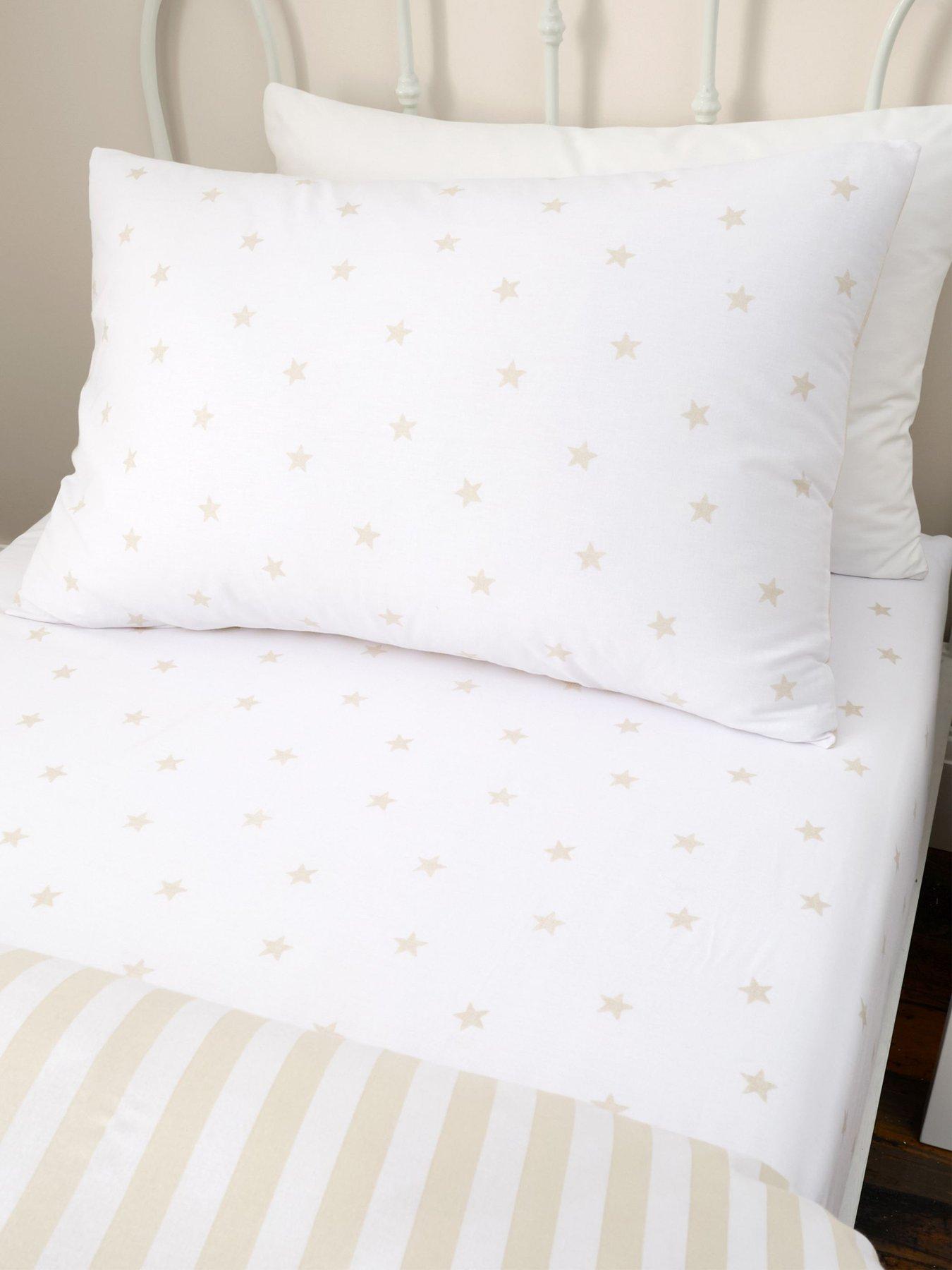 Image 1 of 3 of Bianca Mini Star &amp; Stripes 100% Cotton Fitted Sheet - Natural