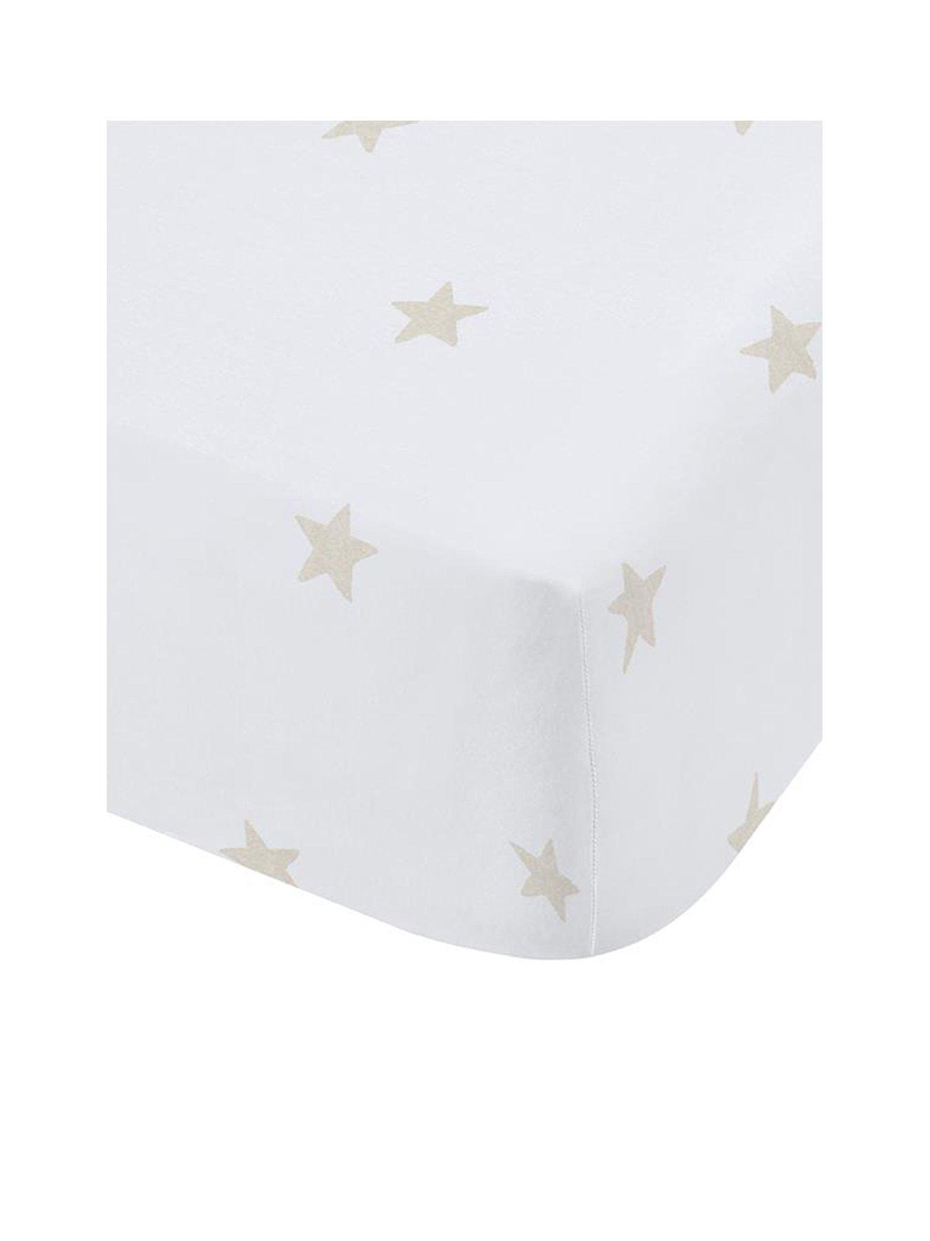 Image 2 of 3 of Bianca Mini Star &amp; Stripes 100% Cotton Fitted Sheet - Natural