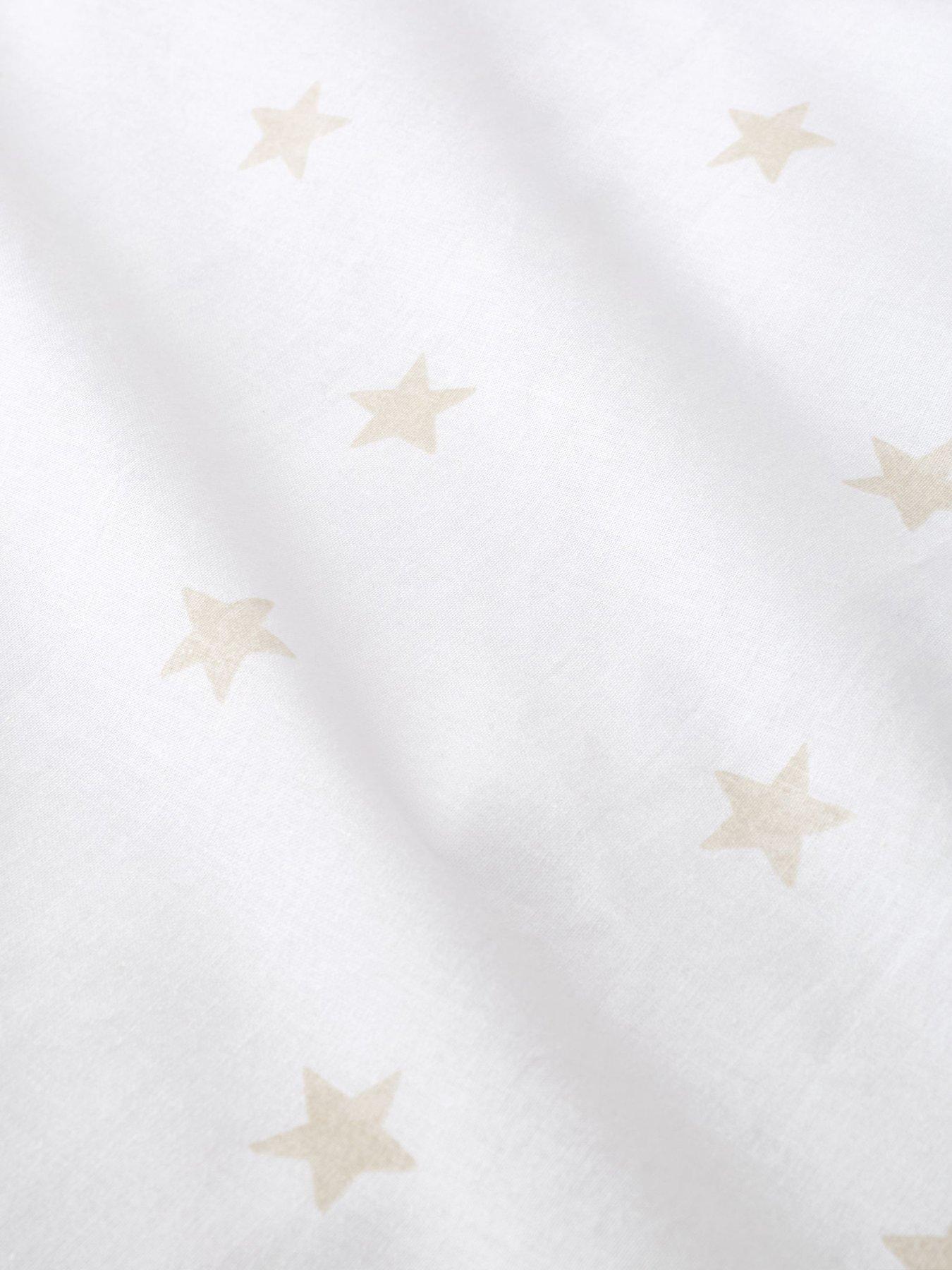 Image 3 of 3 of Bianca Mini Star &amp; Stripes 100% Cotton Fitted Sheet - Natural