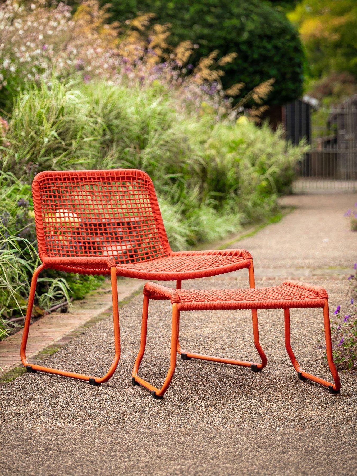undefined Sassano Lounge Chair with Footstool Orange